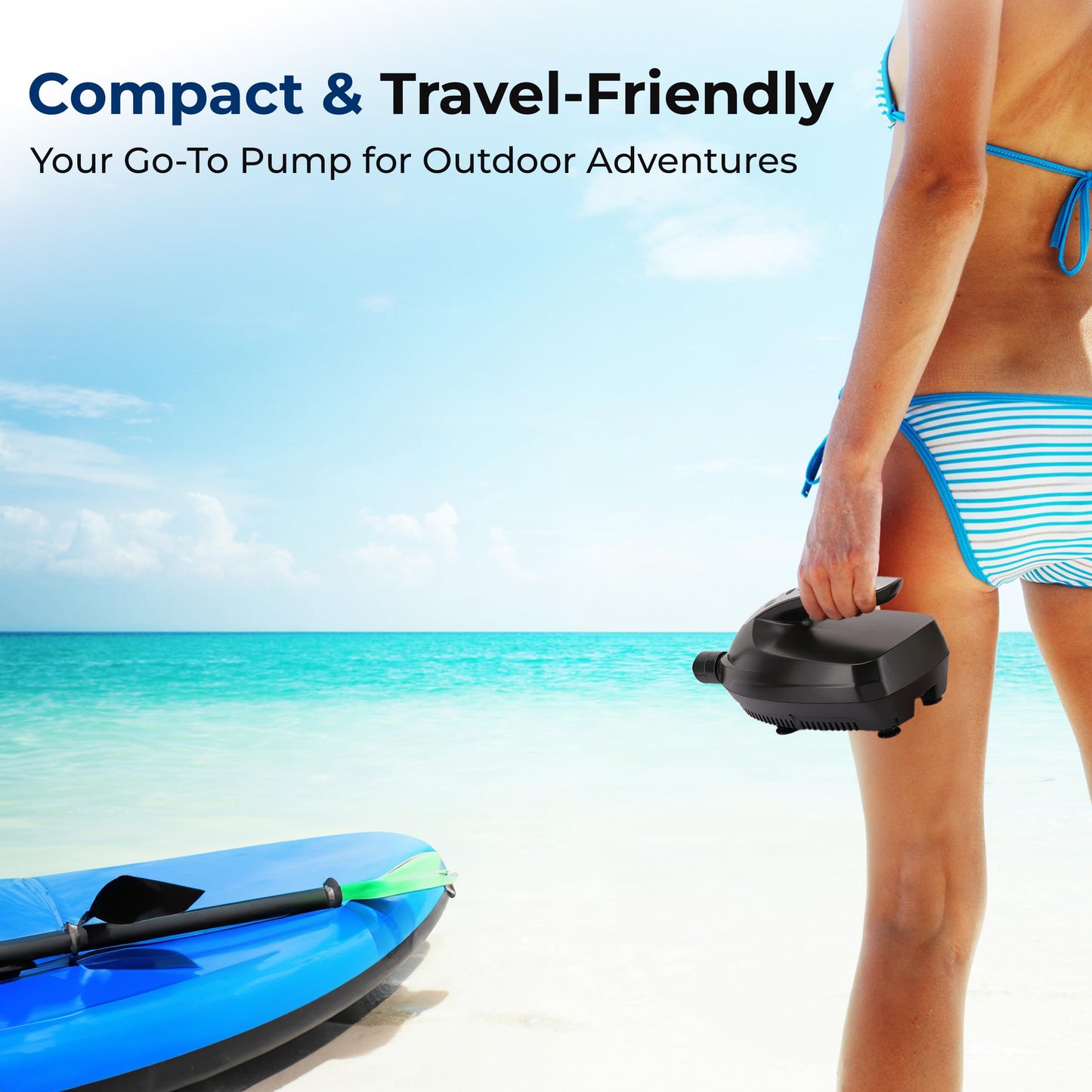 SereneLife Electric SUP Air Pump 16 PSI, Portable Paddle Board Air Compressor with Digital LCD Display, 12V DC Car Connector, Multiple Nozzle Adapters for SUPs, Boats & Inflatables 🍁 All In One Marketplace Canada