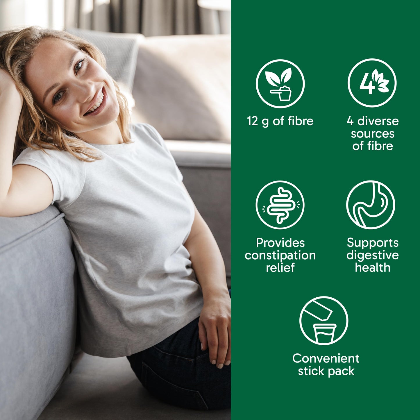 Organika Canadian-Made Belli Bliss Fibre | High Fibre Blend, 4 Diverse Sources of Fibre | Supports Digestive Health, Constipation Relief, Weight Control - Unflavoured, 10 x 14g sachets 🍁 All In One Marketplace Canada