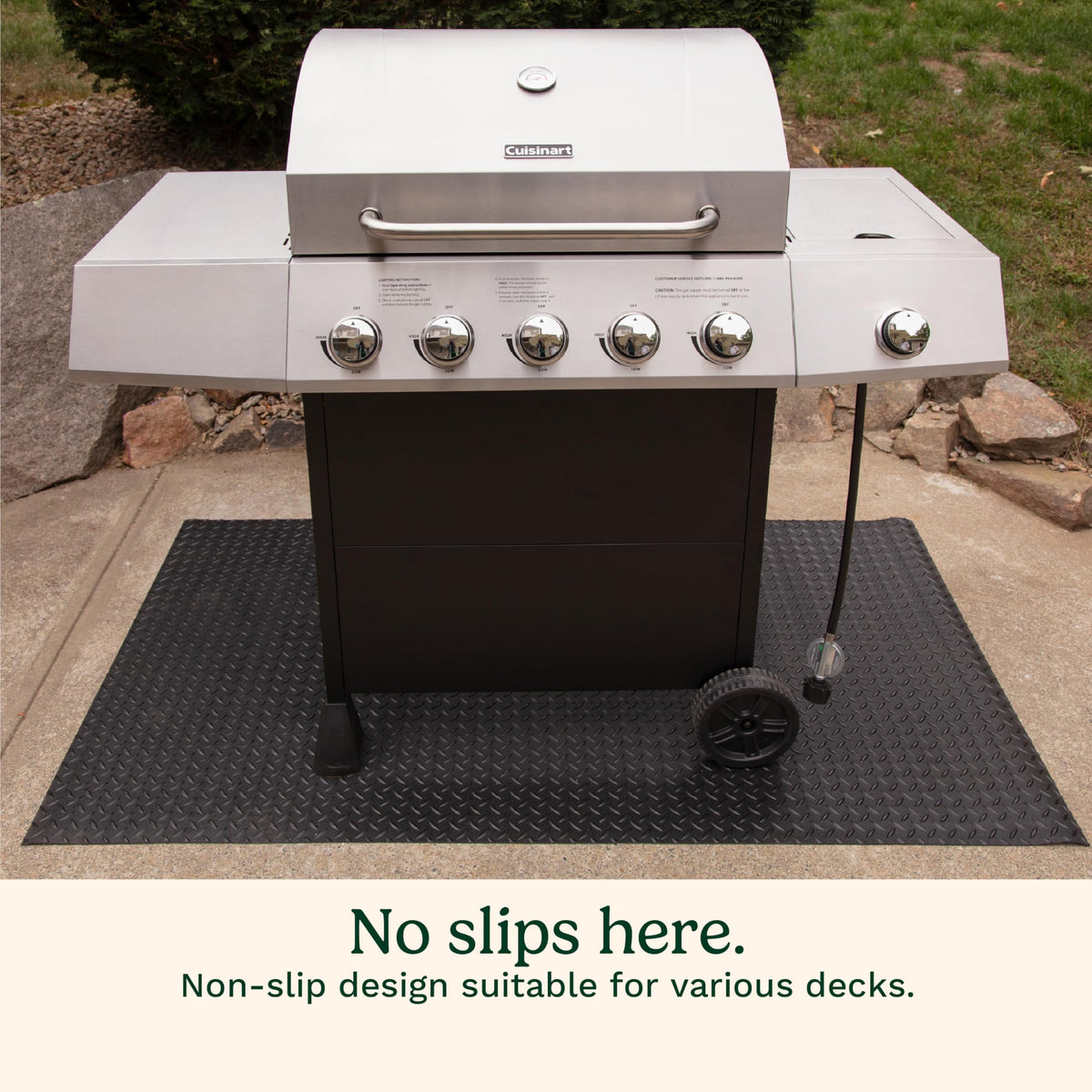 Cuisinart Premium Deck and Grill Mat, 65" x 36", Non-Slip Rubber Mat for BBQ, All Season Protection for Patio, Deck and Porch (CGMT-300C) 🍁 All In One Marketplace Canada