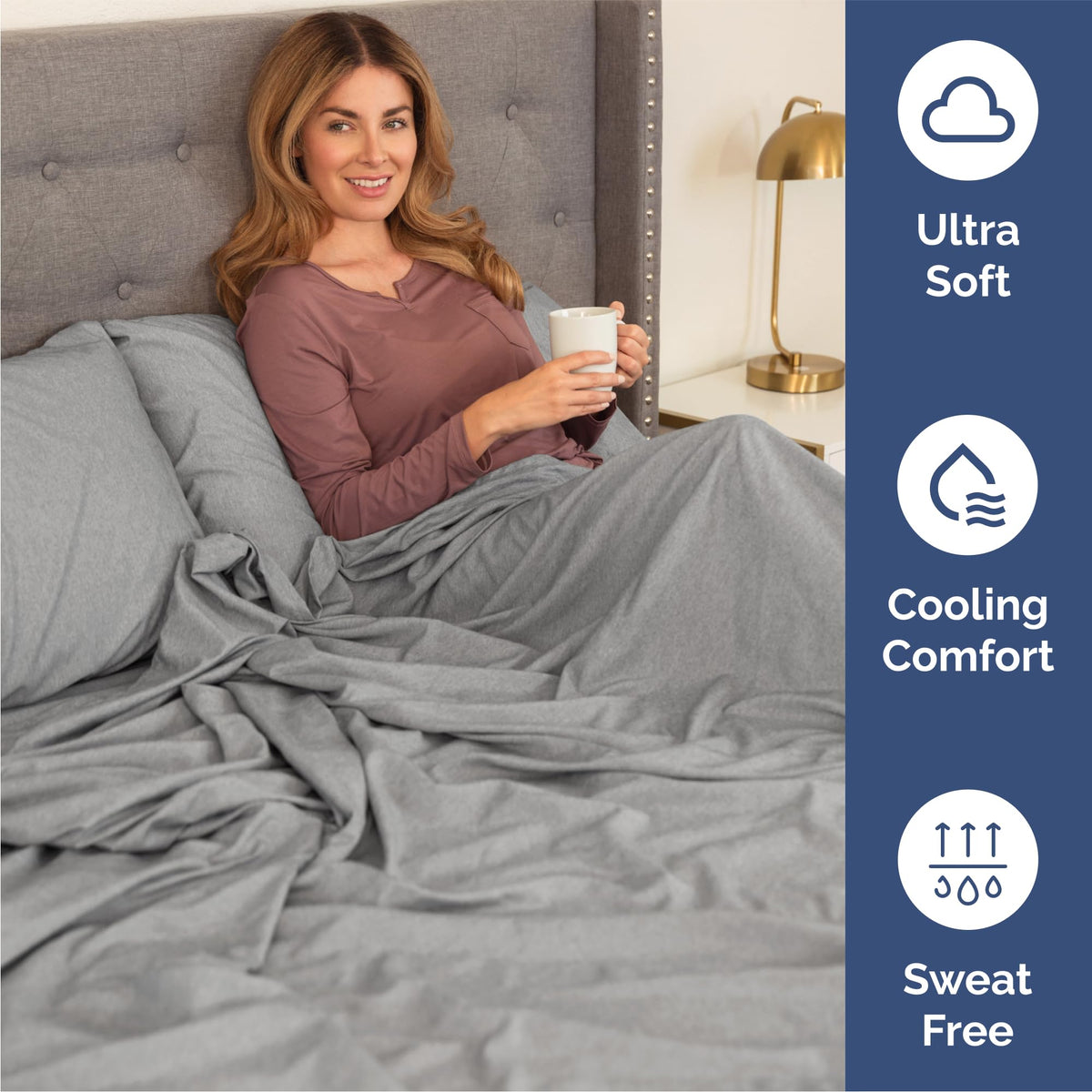 Queen Size 4 Piece Sheet Set - Comfy Breathable & Cooling Sheets - Hotel Luxury Bed Sheets for Women & Men - Deep Pockets, Easy-Fit, Soft & Wrinkle Free Sheets - Heathered Grey Oeko-Tex Bed Sheet Set 🍁 All In One Marketplace Canada
