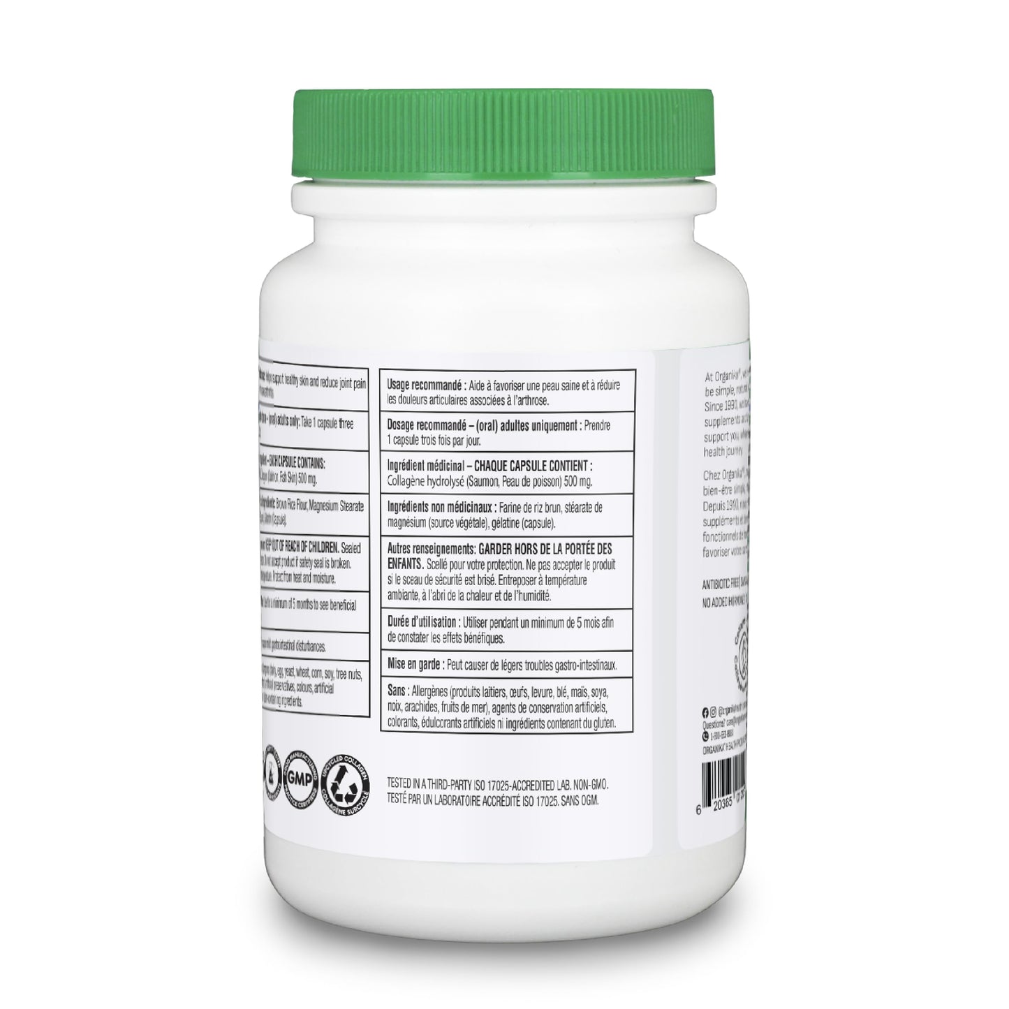 Organika Canadian-Made Marine Collagen Capsules - Salmon Collagen Peptides- Skin, Hair, and Nail Support - Premium Sourcing - 90 caps 🍁 All In One Marketplace Canada