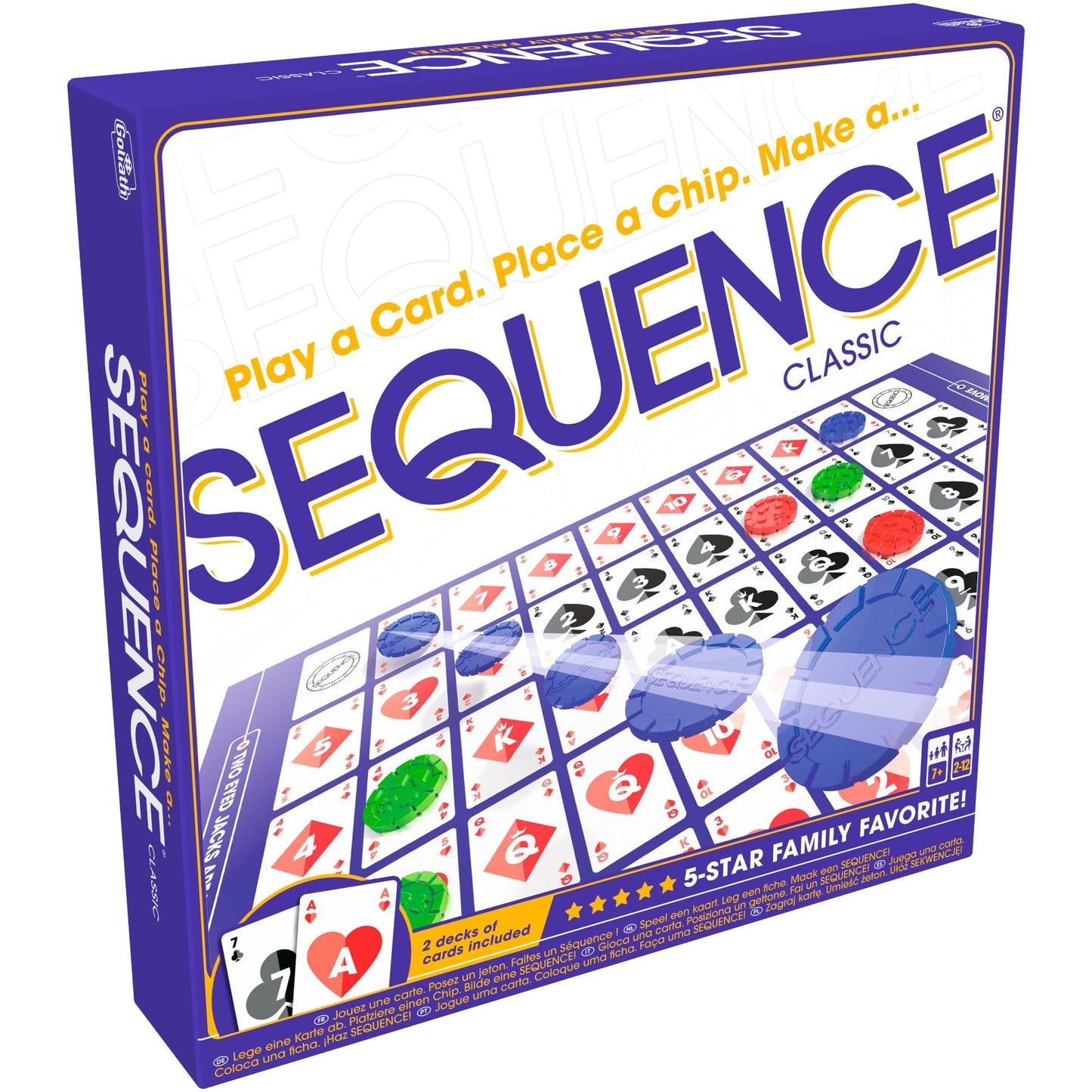 Jax Sequence - Original Sequence Game with Folding Board, Cards and Chips, 10.3" X 8.1" X 2.31" 🍁 All In One Marketplace Canada