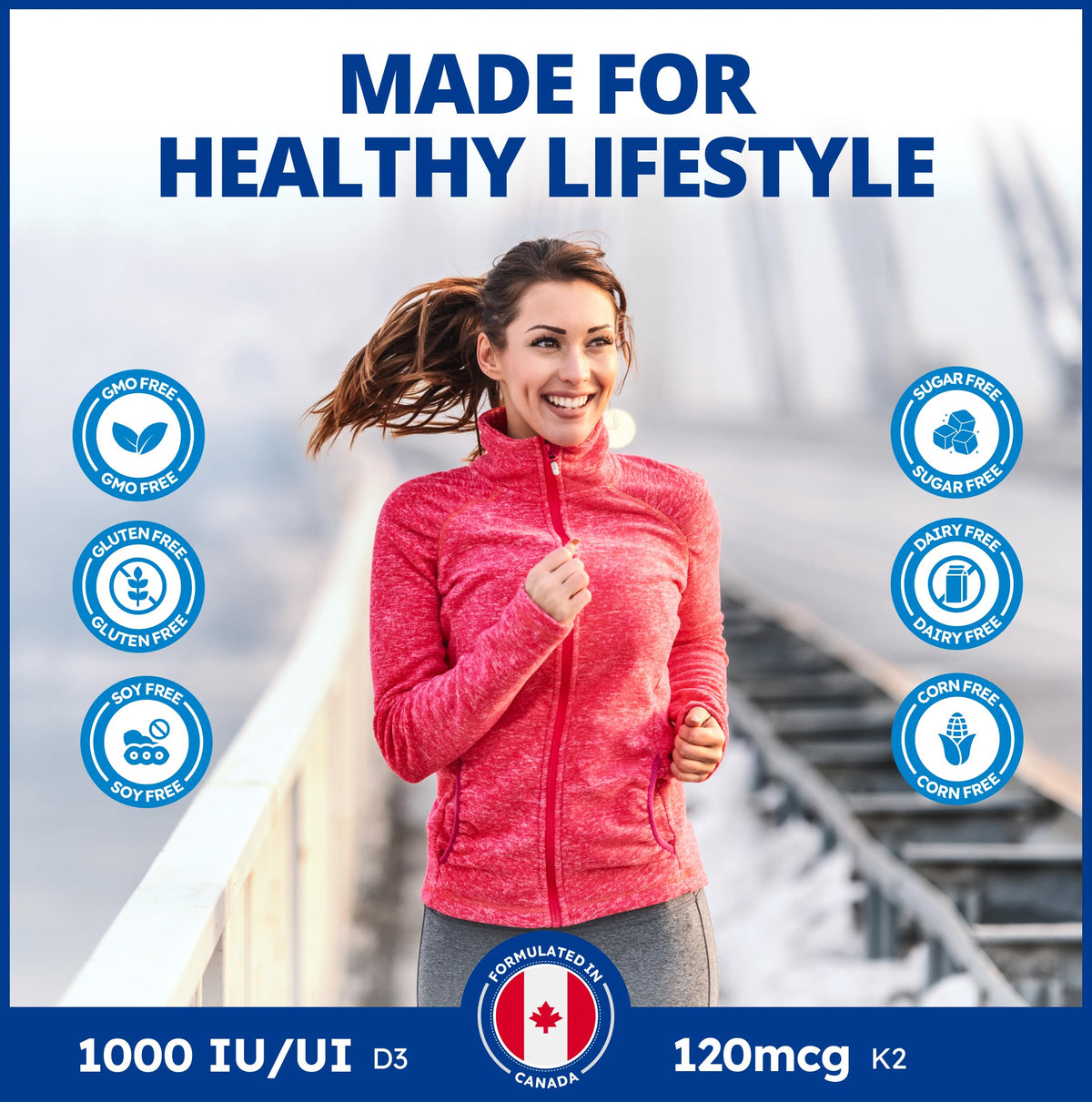 CanPrev - D3 & K2 Vitamin Supplement 240 Softgels 240-Day Supply, K2 MK7 Cholecalciferol Vitamin D3 Supplement, Organic Coconut Oil for Improved Absorption - Helps Build & Maintain Teeth & Bone Health 🍁 All In One Marketplace Canada