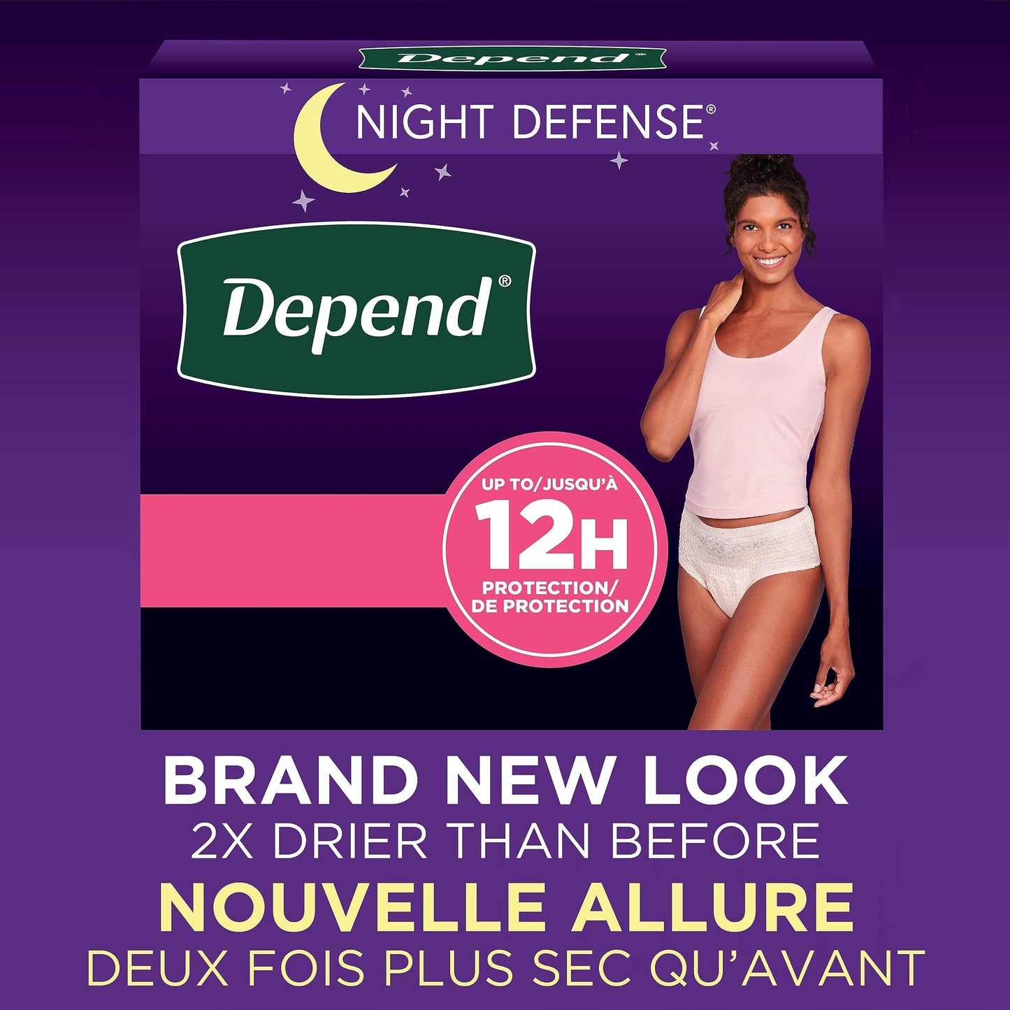 Depend Night Defense Adult Incontinence Underwear for Women, Disposable, Overnight, Extra-Large, Blush, 48 Count 🍁 All In One Marketplace Canada
