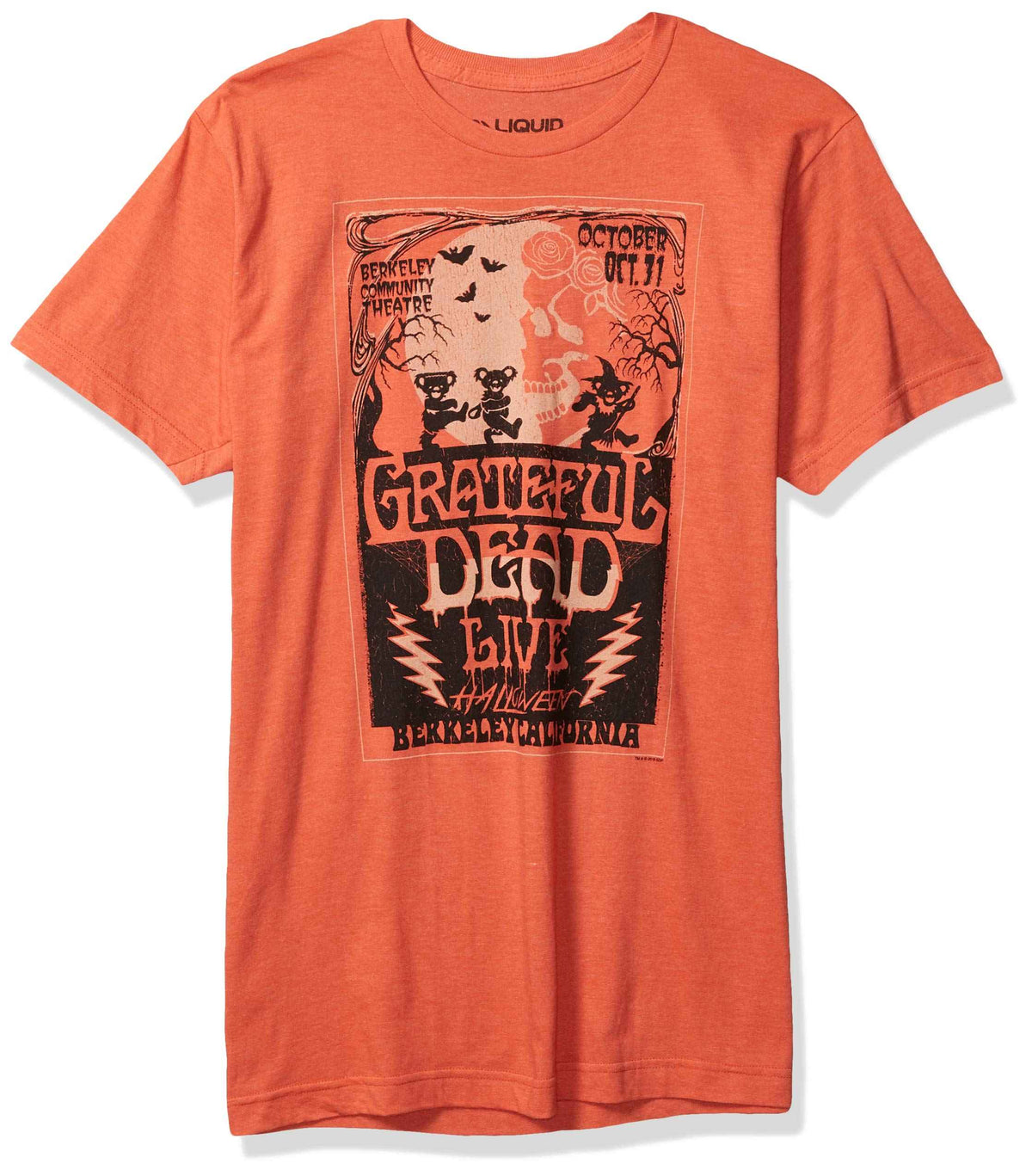Liquid Blue Grateful Dead Berkeley Moon Live Halloween Ss Tee, Orange, X-Large
