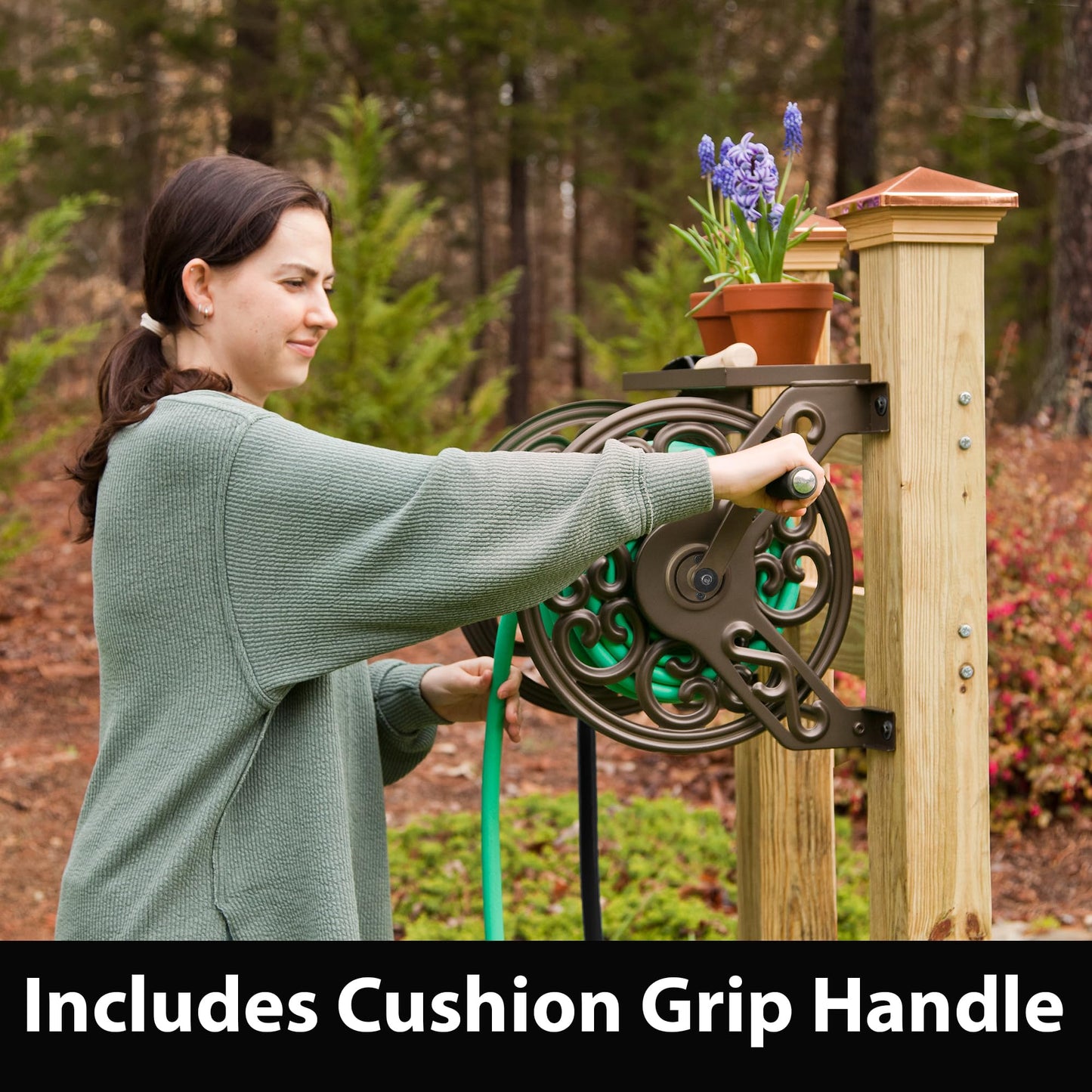 Liberty Garden No.708 Wall Mount Steel Decorative Hose Reel, Bronze 🍁 All In One Marketplace Canada