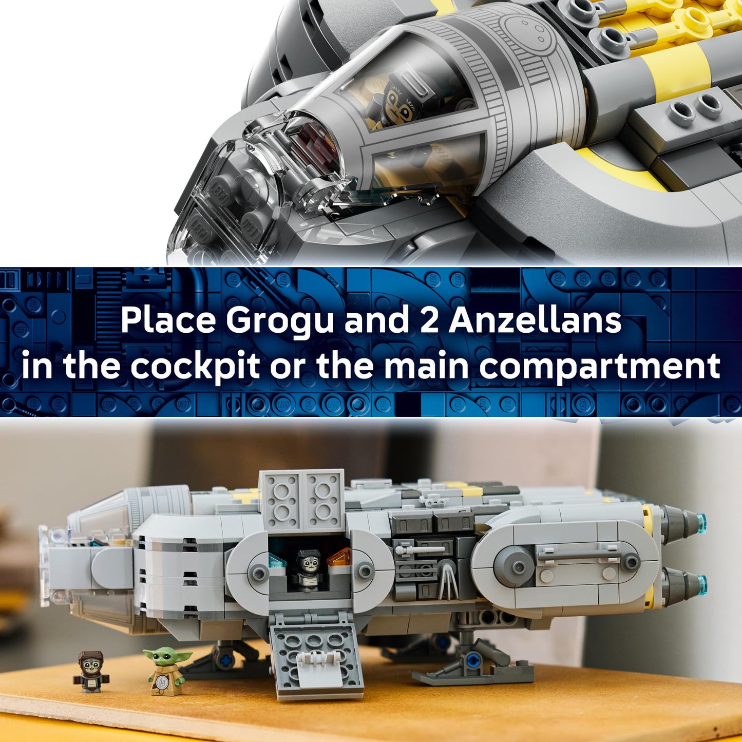 LEGO Star Wars: The Mandalorian and Grogu Anzellan Starship Building Toy - Build and Display Set for Boys & Girls, Ages 9+ - Star Wars Gifts for Kids - W/Grogu & 2 Anzellan Figures - 75445 🍁 All In One Marketplace Canada