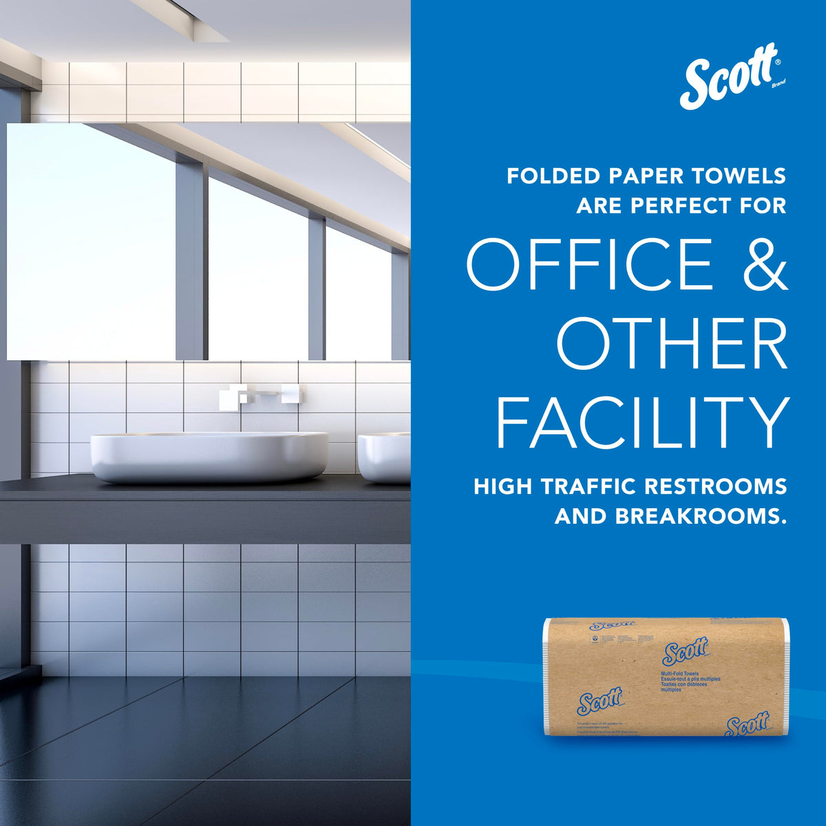 Scott Professional Universal Multifold Paper Towels, Bulk (03650), Absorbency Pockets, 9.2"x9.4", Compressed, Compact (250 Sheets/Pack, 12 Packs/Case, 3,000 Sheet Total) 🍁 All In One Marketplace Canada
