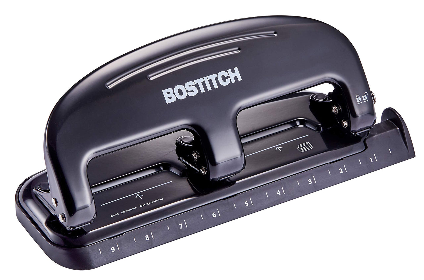 Bostitch Office EZ Squeeze 20 Sheet Standard 3 Hole Punch, Metal Construction, Silver/Black (HP20) 🍁 All In One Marketplace Canada