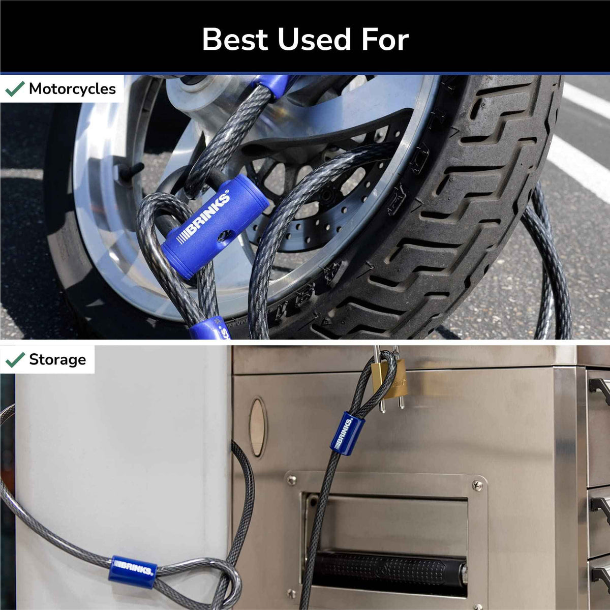 BRINKS - 7 ft x 5/8" Commercial Steel Braided Loop Cable - Heavy Duty Vinyl Wrap for Corrosion Protection 🍁 All In One Marketplace Canada