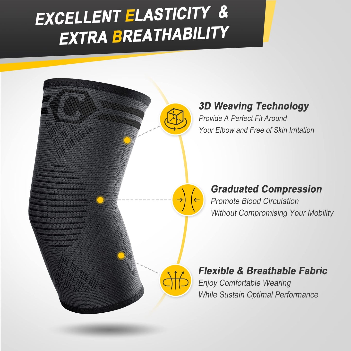 CAMBIVO Elbow Brace for Tendonitis 2 Pack, Tennis Elbow Brace for Men and Women, Elbow Compression Sleeve, Elbow Support for Tennis Elbow, Golf Elbow, Workouts, Weightlifting(Black, Medium) 🍁 All In One Marketplace Canada