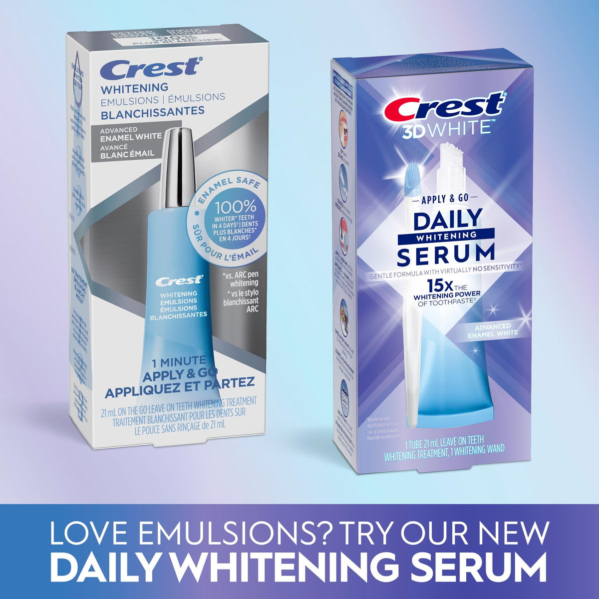 Crest 3D White Daily Whitening Serum Advanced Enamel White, Leave-on Teeth Whitening Treatment, 21 mL 🍁 All In One Marketplace Canada