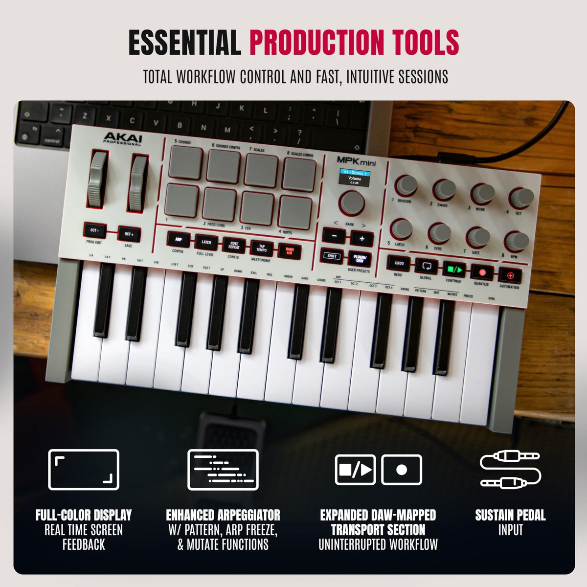 Akai Professional MPK Mini IV 25-Key USB-C MIDI Keyboard Controller, Grey 🍁 All In One Marketplace Canada