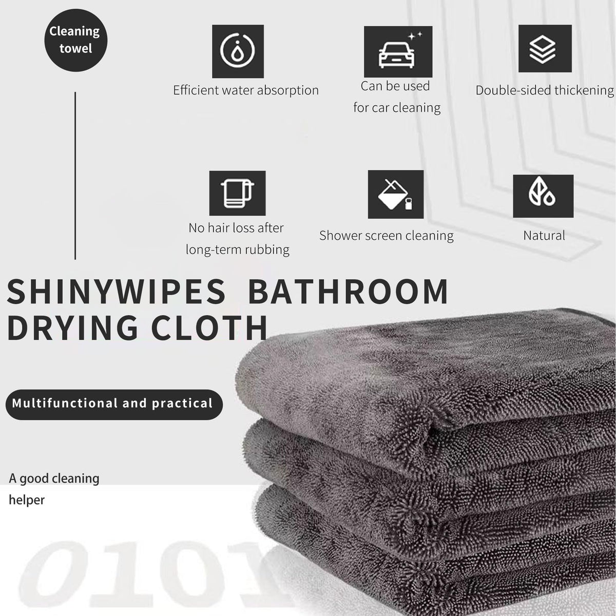 Shiny Wipes Towel for Shower, Shiny Wipes Cloth, Shower Cleaning Cloths for Car Detailing, Kitchen, Window Cleaning Cloth (3, 40 * 40cm) 🍁 All In One Marketplace Canada