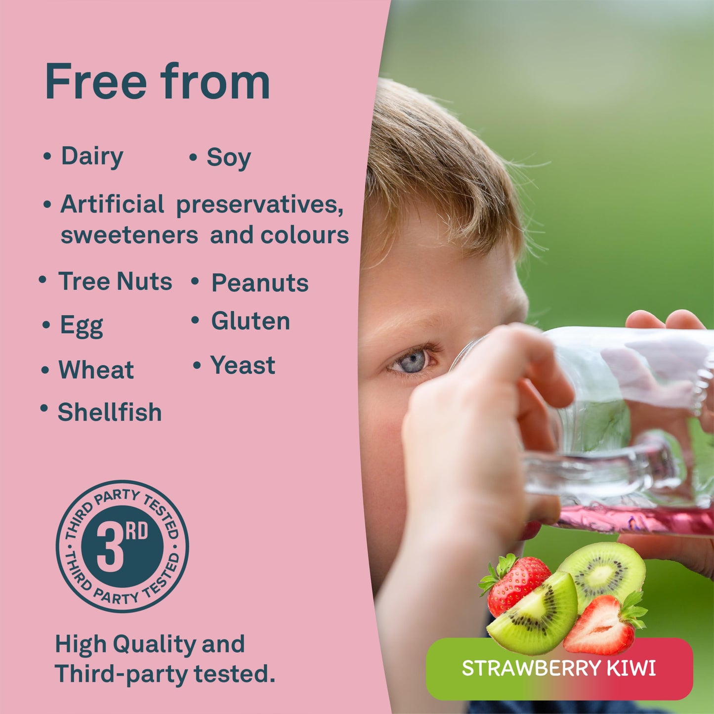 Organika Kids Electrolytes Powder Sticks - Sugar-Free Hydration + Immune support with 100% of daily Vitamin C, Minerals and Prebiotic Fibre | Strawberry Kiwi Flavour - 3.5g x 20 sachets 🍁 All In One Marketplace Canada