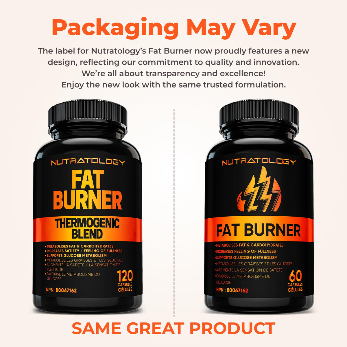 Nutratology® Thermogenic Fat Burner | Canadian-Made | Metabolizes Carbohydrates & Fats - Appetite Suppressant That Helps Satiety - Weight Loss Pills for Women & Men - Keto-Friendly - 120 Capsules 🍁 All In One Marketplace Canada