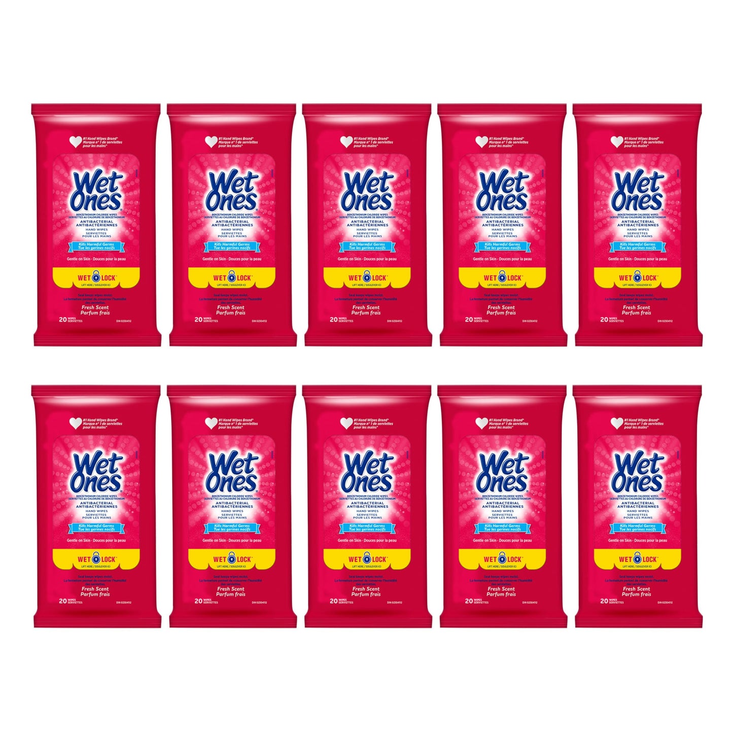 Wet Ones Antibacterial Hand Wipes, Fresh Scent, Wet Wipes, 20 Count (Pack of 10) 🍁 All In One Marketplace Canada