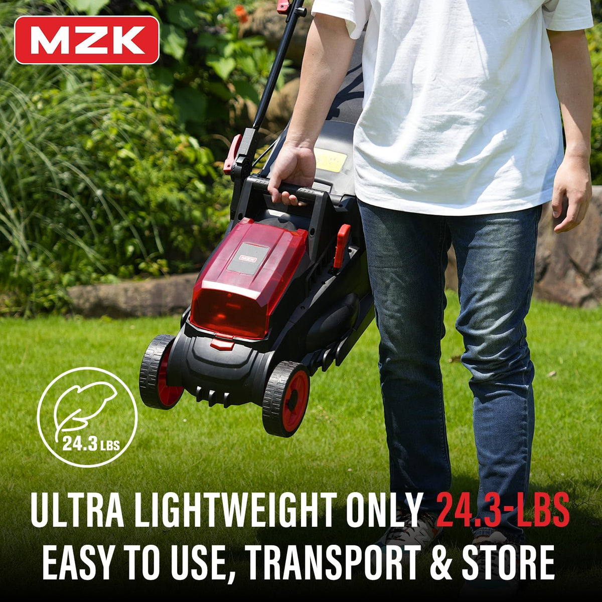 MZK 40V(2 x 20V) 13” Cordless Electric Lawn Mower, Electric Mower with 4-Position Height Adjustment, Compact and Lightweight Push Battery Powered Lawn Mower (LM13CA08) 🍁 All In One Marketplace Canada
