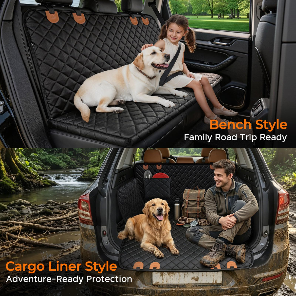 URPOWER Dog Car Seat Cover for Pets 100% Waterproof Seat Cover Hammock 600D Heavy Duty Scratch Proof Nonslip Durable Soft Back Seat Covers for Cars Trucks and SUVs 🍁 All In One Marketplace Canada