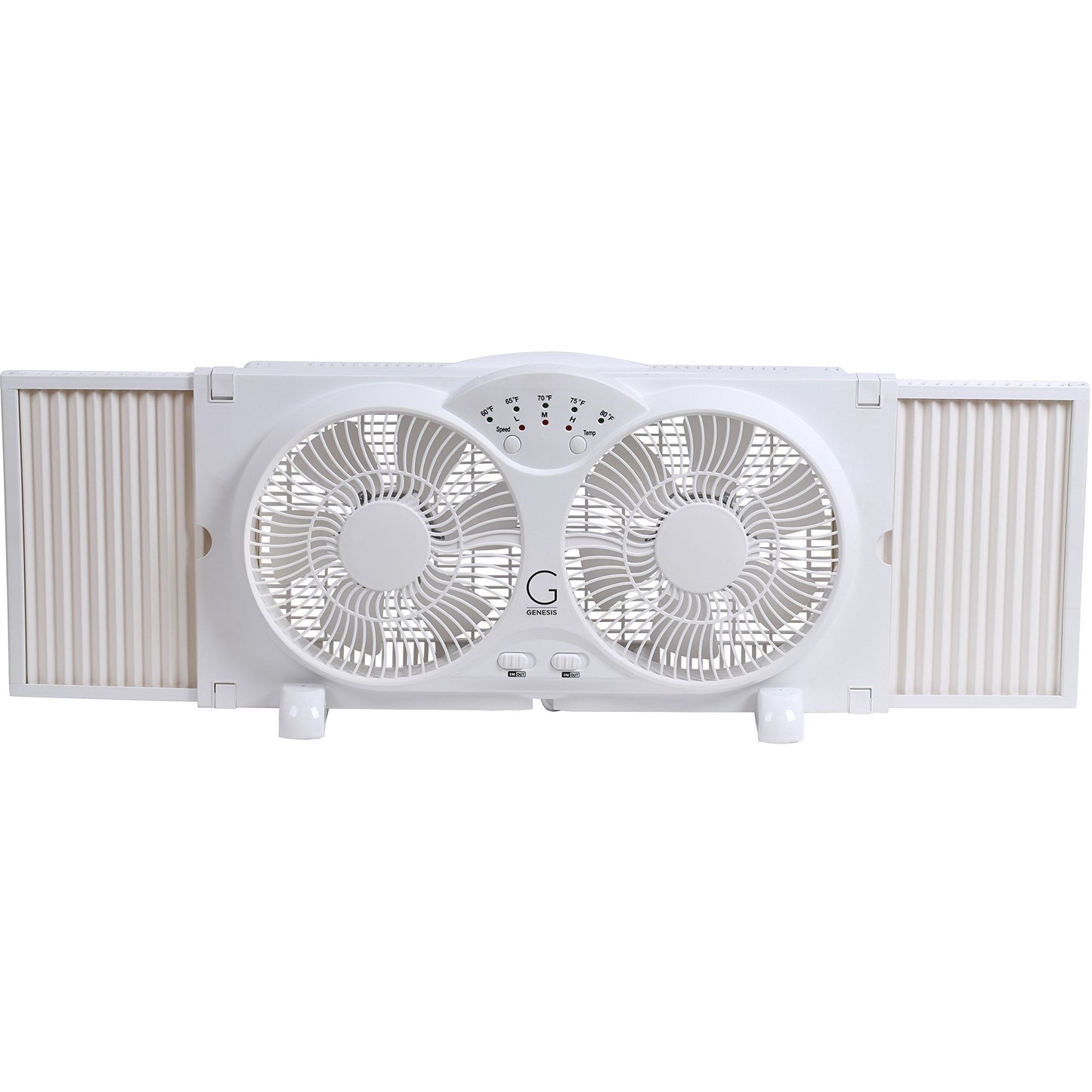 Genesis Twin Fan High Velocity Reversible AirFlow Fan, LED Indicator Lights Adjustable Thermostat & Max Cool Technology, ETL Certified, White (A1WINDOWFAN) 🍁 All In One Marketplace Canada