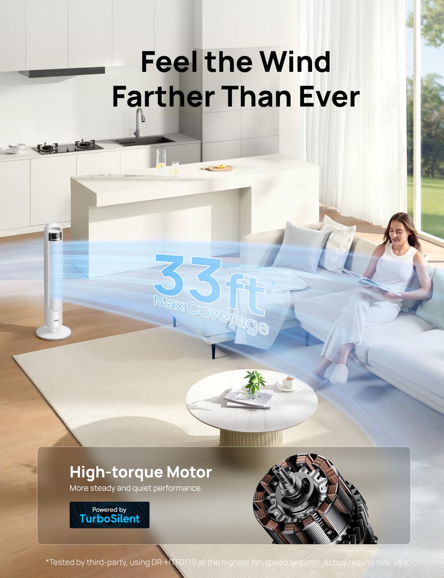 DREO Smart Tower Fan for Bedroom, 90° Oscillating Standing Fans for Room with 4 Speeds, 4 Modes, 25dB Quiet for Sleep, 25ft/s Velocity, 8H Timer, Remote/App/Voice Control for Living Room, Office, Home 🍁 All In One Marketplace Canada