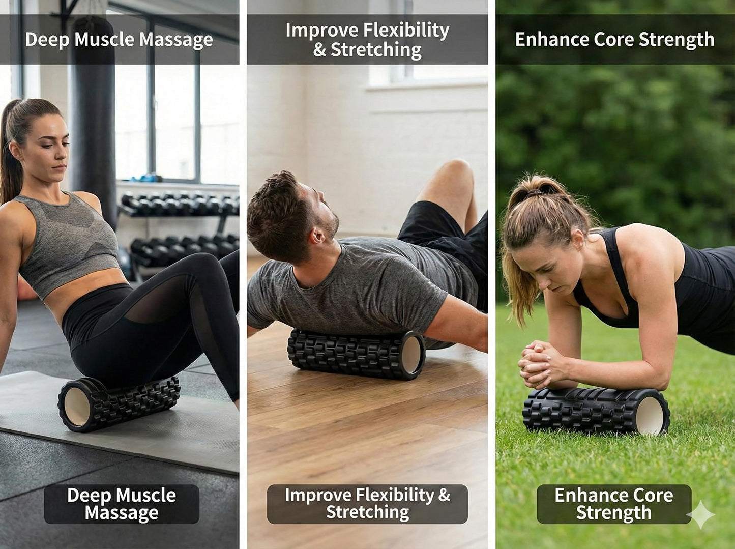 Kunova 13" Deep Tissue Grid Yoga Fitness EVA Massage Foam Roller with Carrying Bag Medium Density Deep Tissue Massager for Muscle Massage and Myofascial Trigger Point Release 🍁 All In One Marketplace Canada