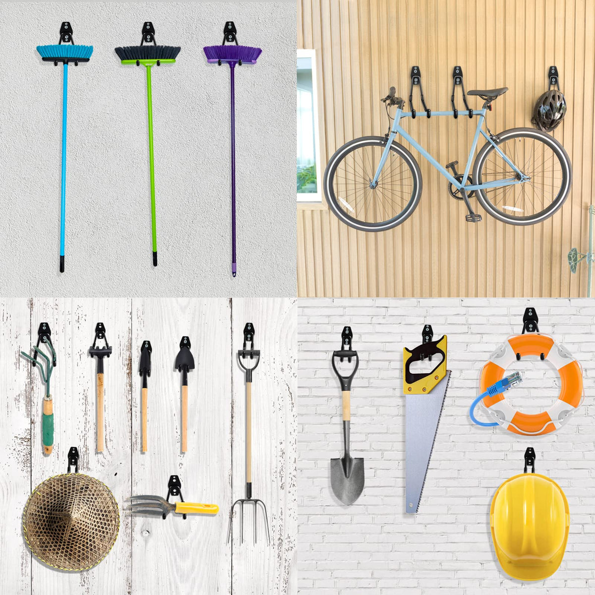 Garage Hooks Heavy Duty Utility Steel with Anti-Slip Coating Wall Mount Storage Organizer for Hanging Power and Garden Tools, Ladders, Hose, Bikes, Ropes, Bulk Items, and More (12 Pack Orange) 🍁 All In One Marketplace Canada