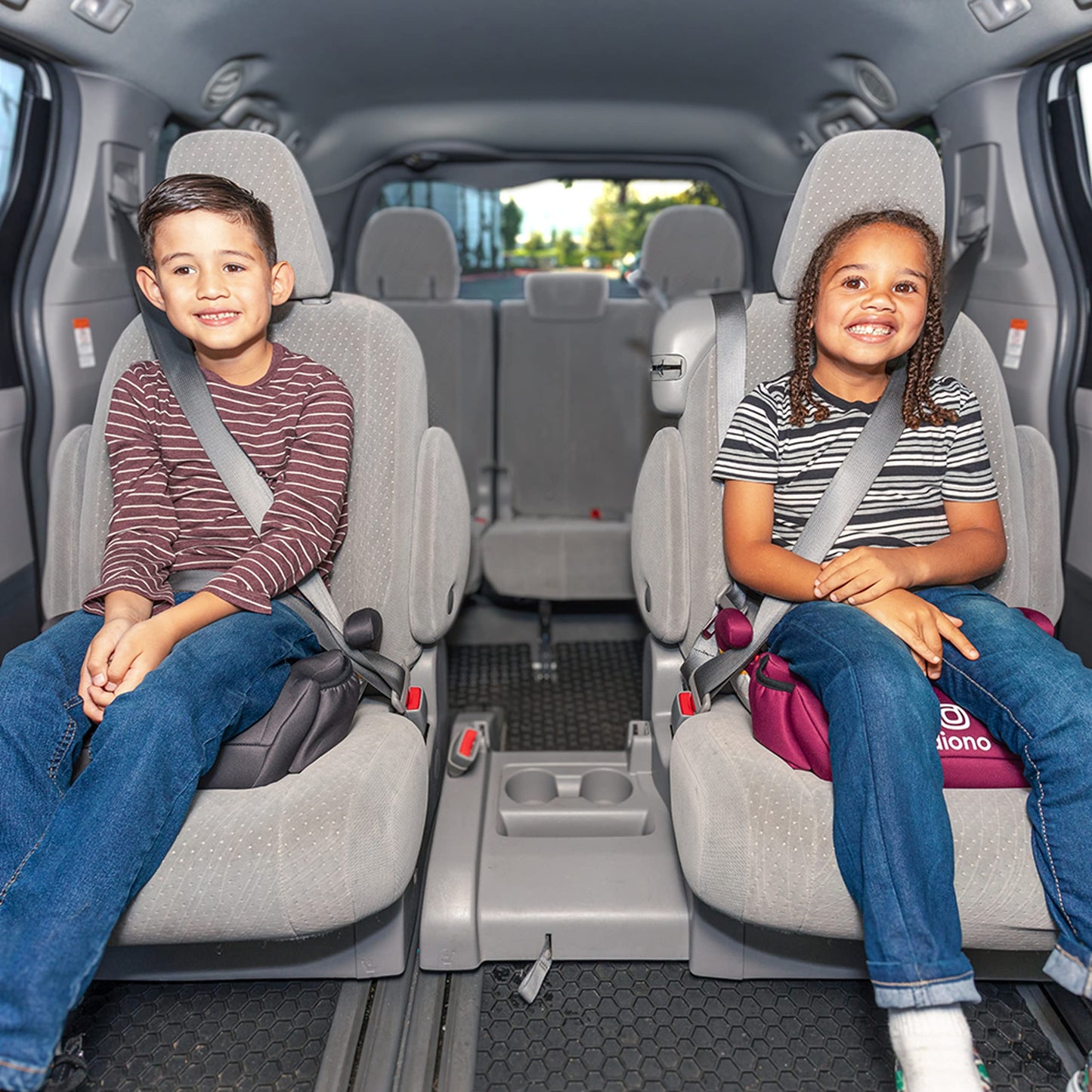 Diono Solana 2022, No Latch, Single Backless Booster Car Seat, Lightweight, Machine Washable Covers, Cup Holders, Pink 🍁 All In One Marketplace Canada