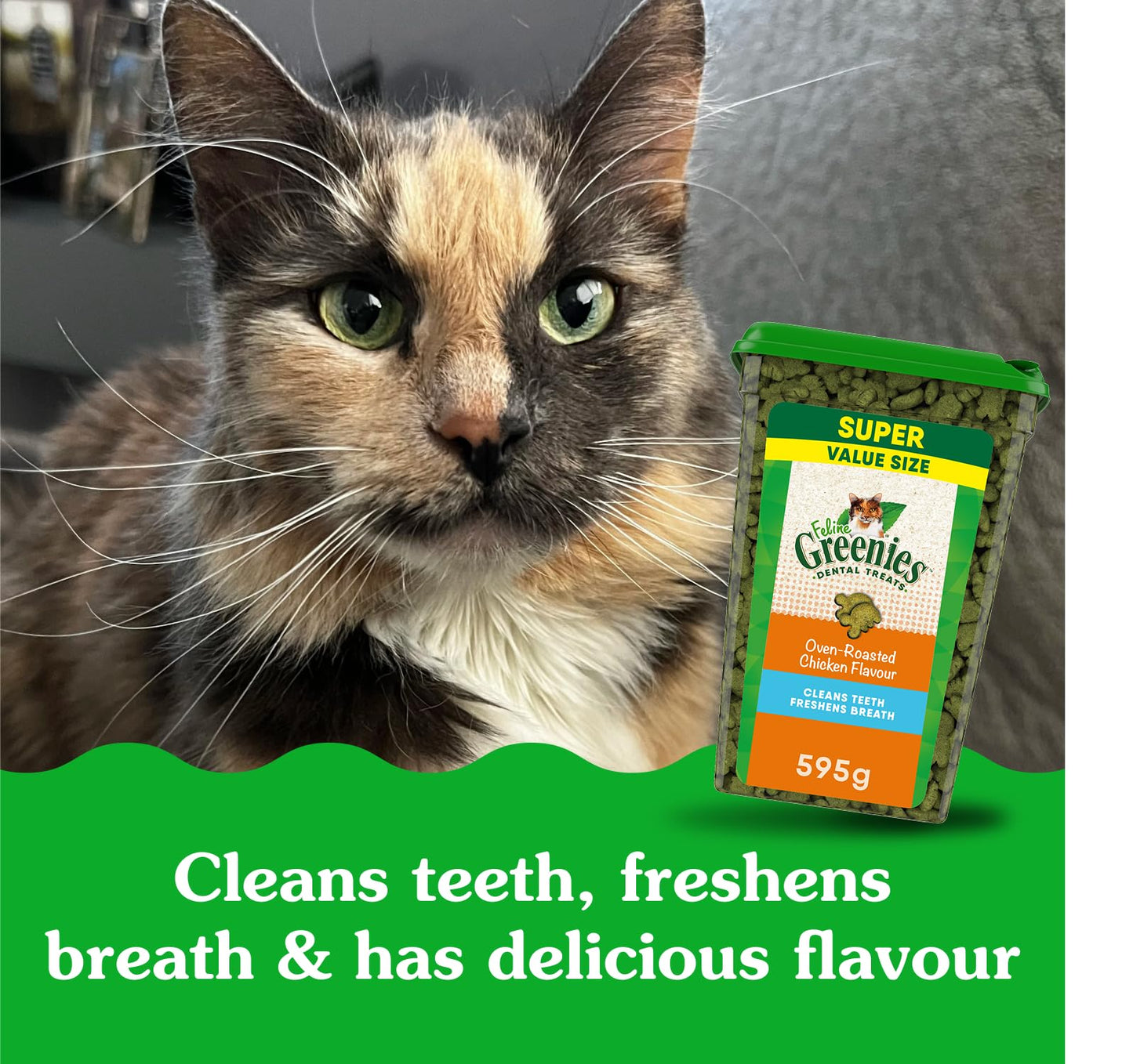 GREENIES Feline Cat Treats Natural Dental Care, Oven Roasted Chicken Flavour, 21oz. Tub 🍁 All In One Marketplace Canada