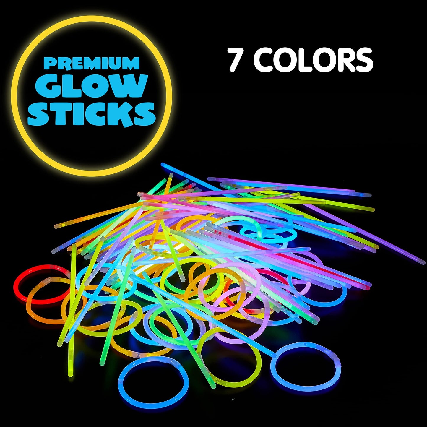 JOYIN 200 Pcs Glow Sticks Bulk 8" Glowsticks, Glow Stick Bracelets Necklaces, Glow in the Dark Party Favors, Easter, Christmas, Halloween Party Supplies Pack 🍁 All In One Marketplace Canada
