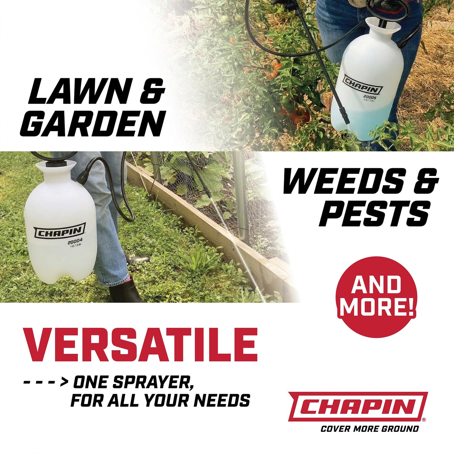 Chapin 22000 Pump Sprayer, 1G (4.5L), Lawn & Garden, Translucent Poly Tank, Funnel-Top, SureSpray, Anti-Clog Filter, Adjustable Cone Nozzle, 34" Hose, Fertilizer, Weed & Pest Applications, 2 Pack 🍁 All In One Marketplace Canada
