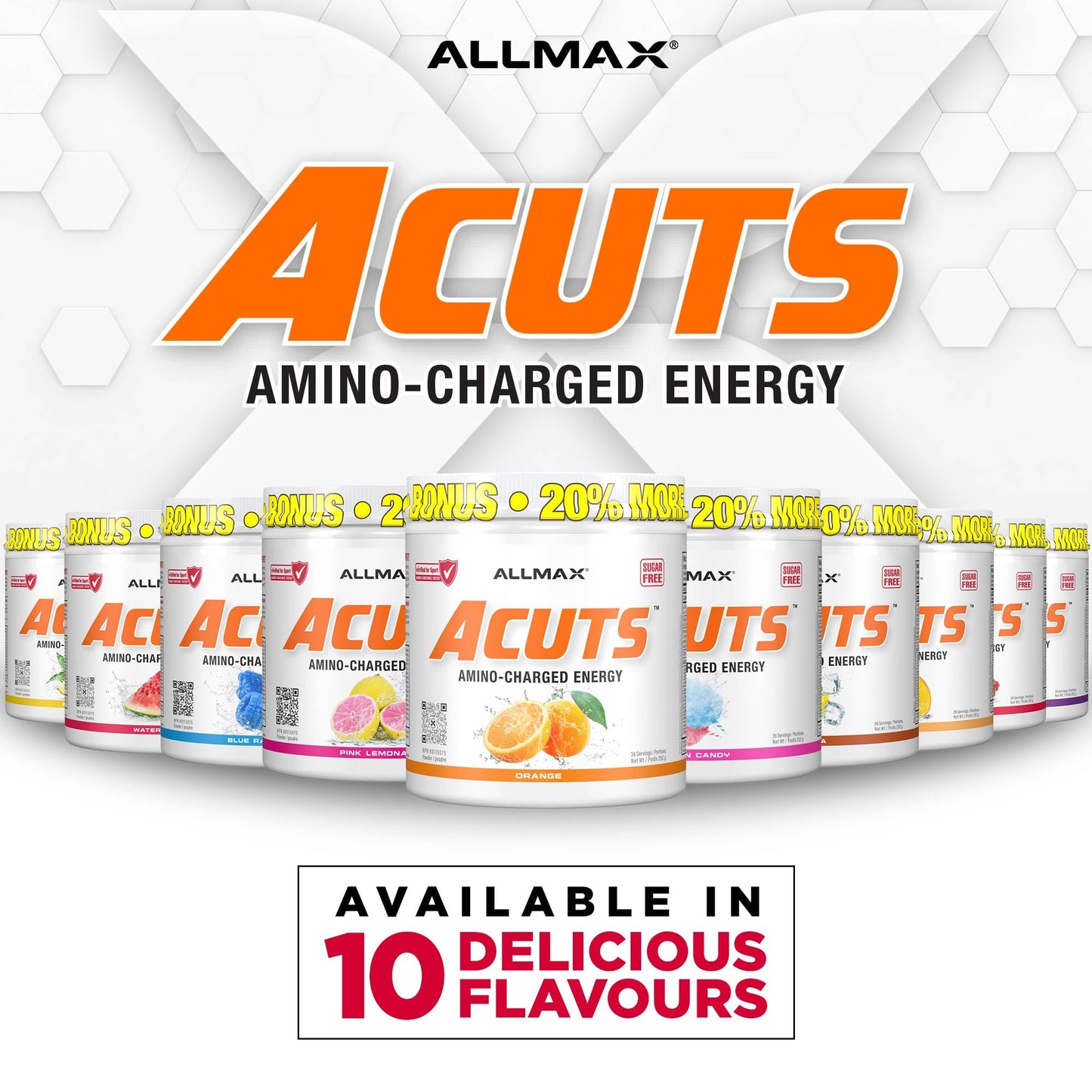 ALLMAX ACUTS Amino Energy Powder with Amino Acids Supplement, Goji Berry, 36 Servings, Caffeine, Green Coffee Extract, 2000 mg Taurine, L-Carnitine, Sugar Free, Gluten & Dye Free, Amino Acid Drink 🍁 All In One Marketplace Canada