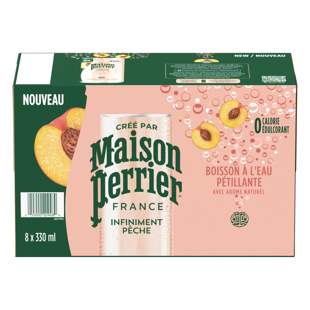 Maison Perrier Forever Peach, Sparkling Water Beverage, 24 x 330ml 🍁 All In One Marketplace Canada