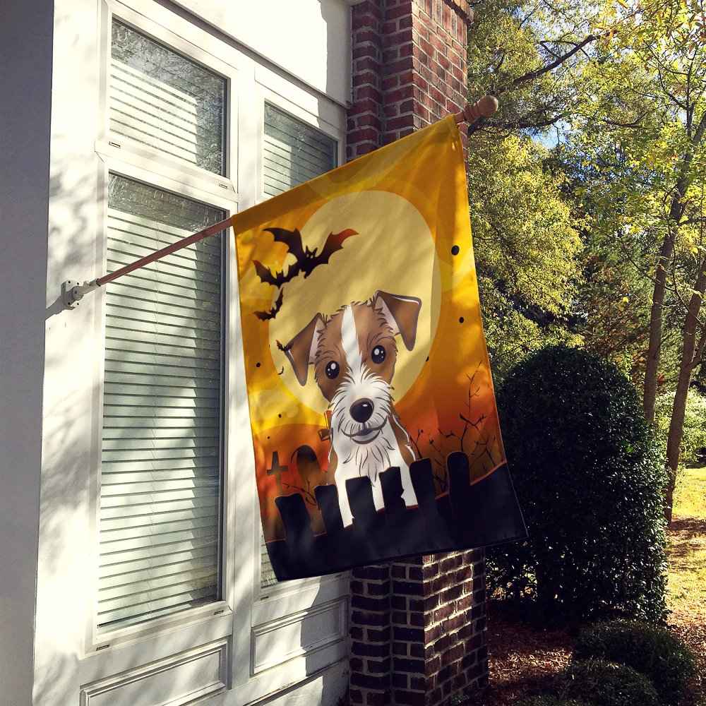 Caroline's Treasures BB1760CHF Halloween Jack Russell Terrier Canvas House Size Flag, Multicolor, Large