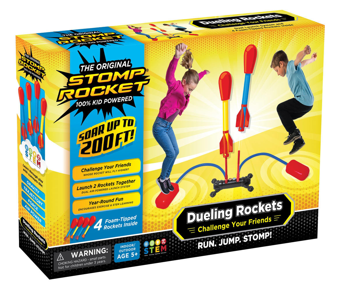 The Original Stomp Rocket Dueling Rockets Launcher, 4 Rockets and Toy Rocket Launcher - Outdoor Rocket STEM Gift for Boys and Girls Ages 6 Years and Up - Great for Outdoor Play 🍁 All In One Marketplace Canada