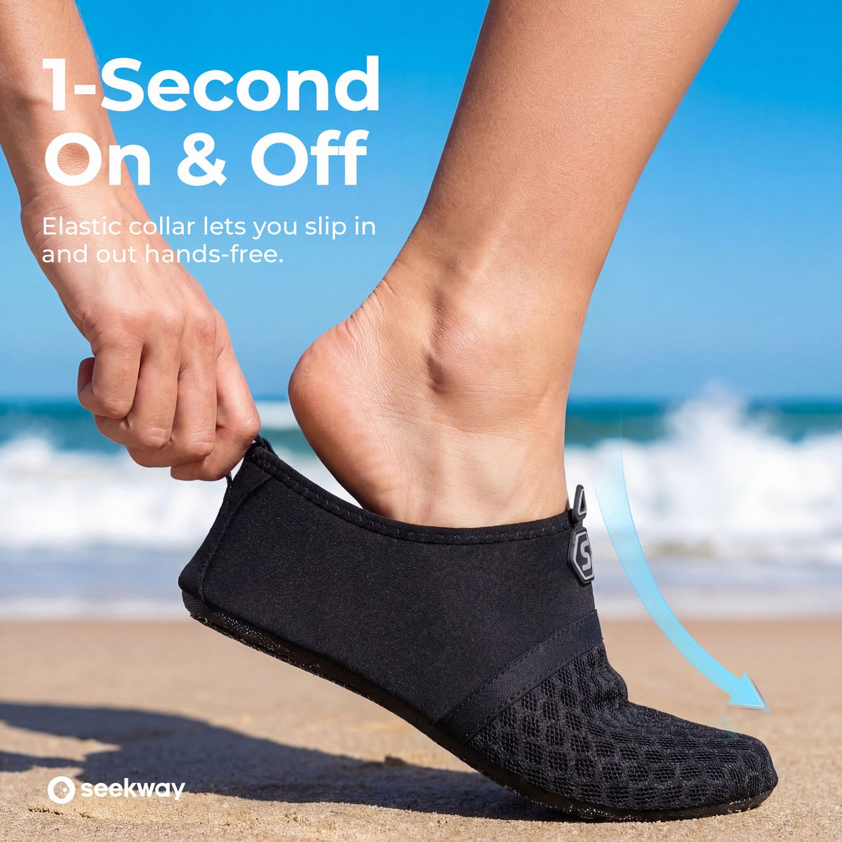SEEKWAY Water Shoes Women Men Quick-Dry Beach Aqua Socks Barefoot Non Slip Swim Pool Outdoor Surf River Lake Yoga SK001 Black Size 6.5-7.5 W/5.5-6.5 M 🍁 All In One Marketplace Canada