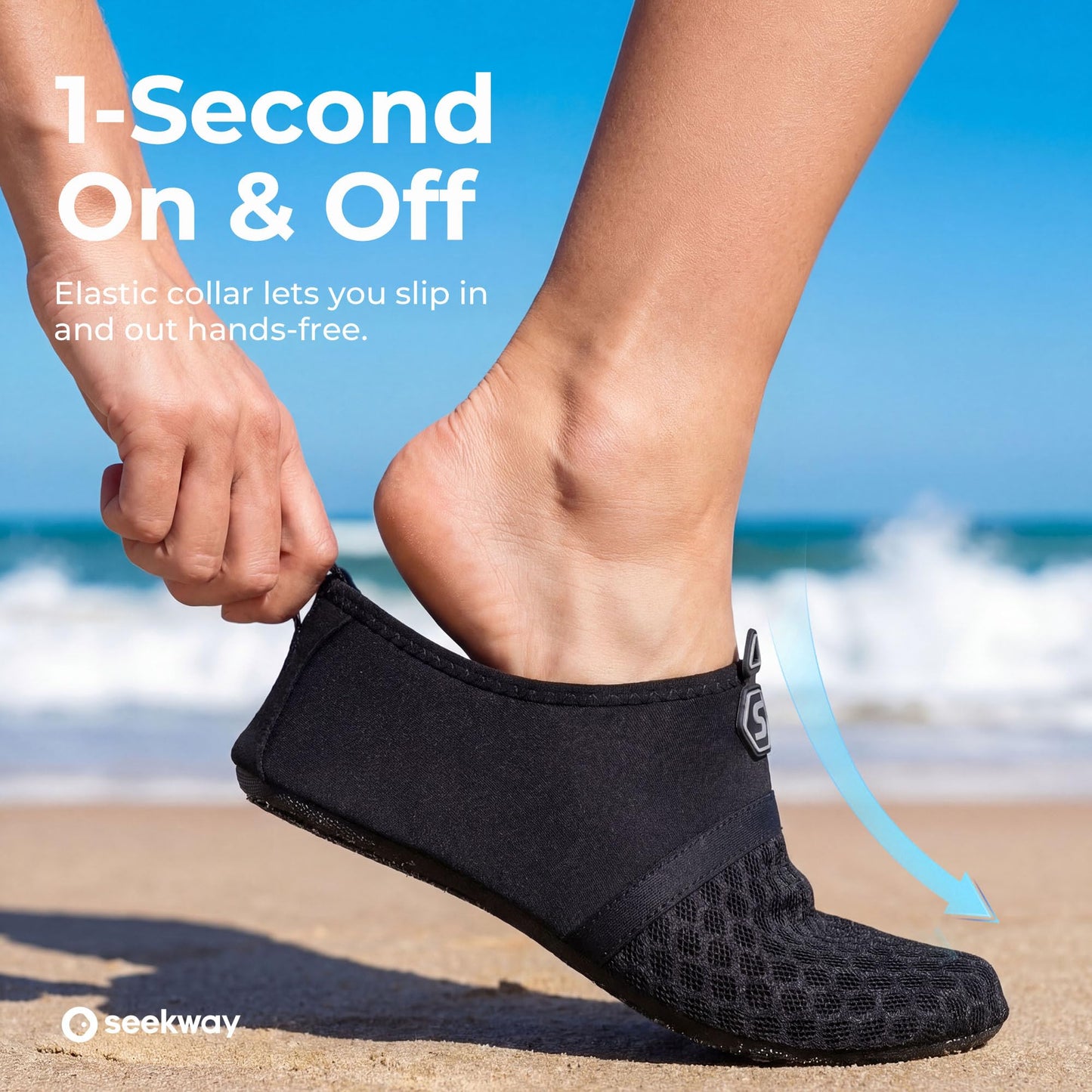 SEEKWAY Water Shoes Women Men Quick-Dry Beach Aqua Socks Barefoot Non Slip Swim Pool Outdoor Surf River Lake Yoga SK001 Black Size 11.5-12.5 W/10.5-11.5 M 🍁 All In One Marketplace Canada