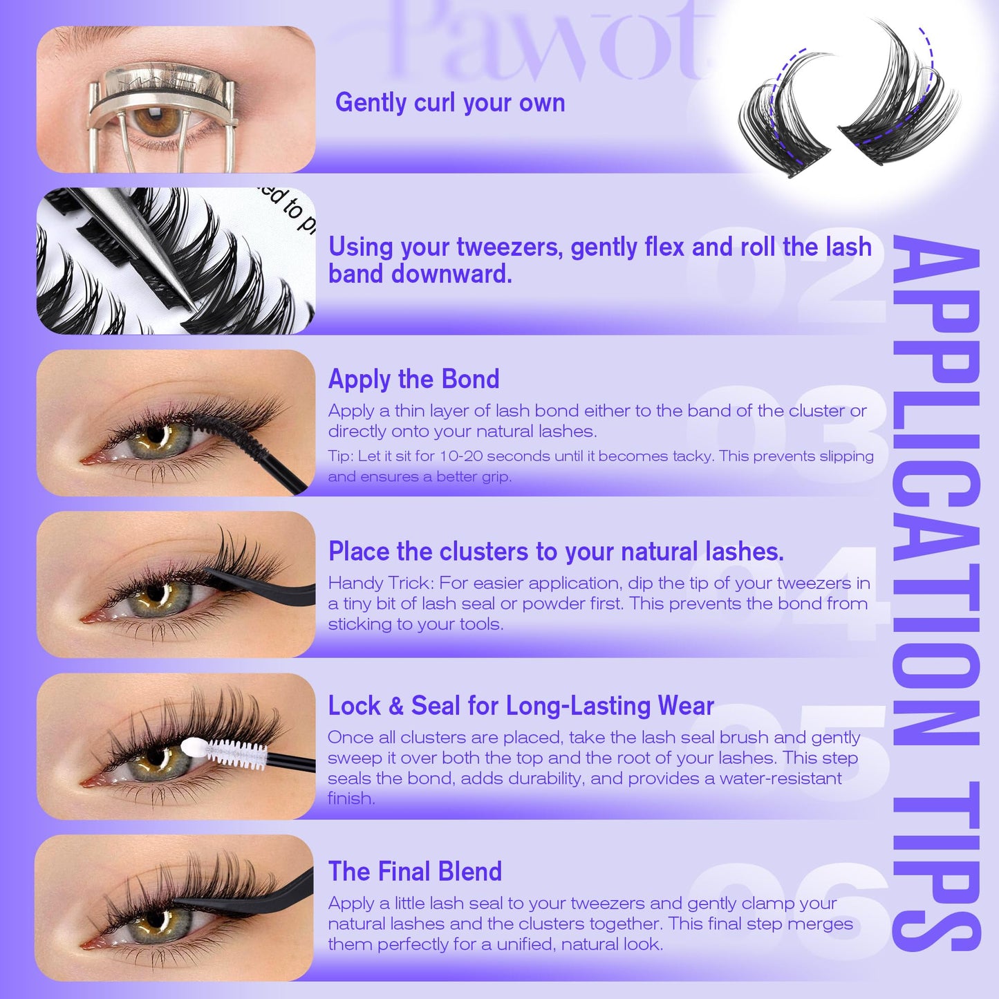 Pawotence Lash Clusters Wispy Cluster Eyelash Extensions 10-18mm Individual Lashes D Curl Cluster Lashes Extension DIY Soft Comfortable Eyelash Clusters with Thin Band 🍁 All In One Marketplace Canada