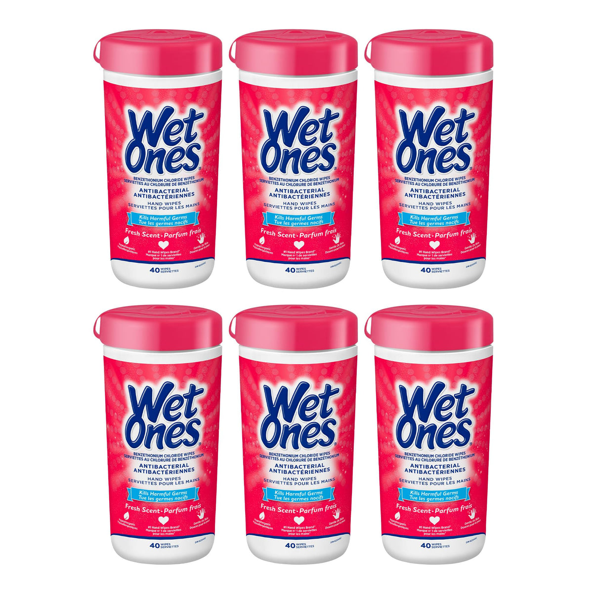 Wet Ones Antibacterial Fresh Scent Hand Wipes| Travel |Hand Sanitizer Wipes, Travel Essentials, 40‑Count Canisters, Pack of 6 🍁 All In One Marketplace Canada