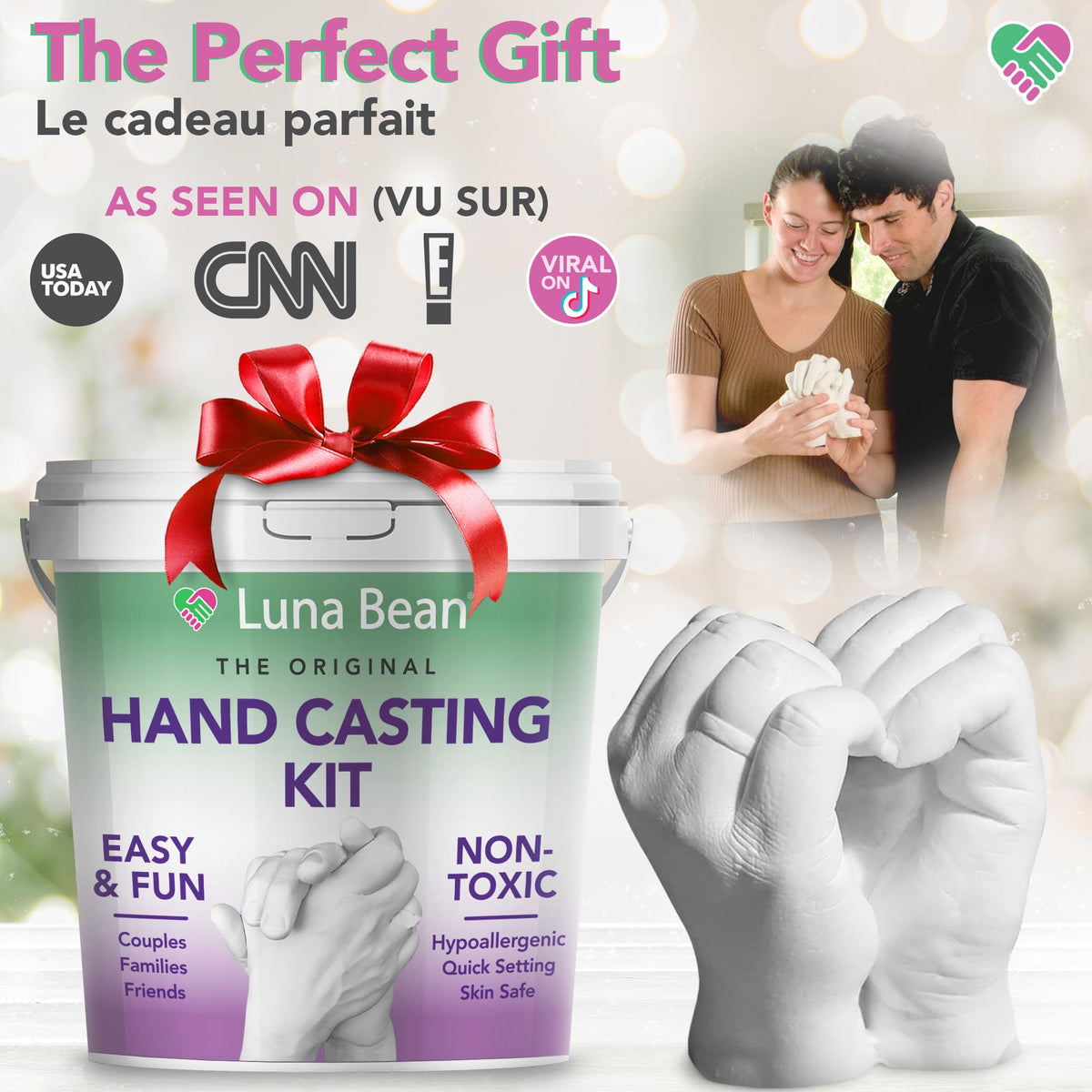 Luna Bean Hand Casting Kit – The Original Hand Mold Kit – Anniversary Engagement Gifts for Women Men Her Him Couples Wife Boyfriend Girlfriend Wedding Bridal Shower 🍁 All In One Marketplace Canada
