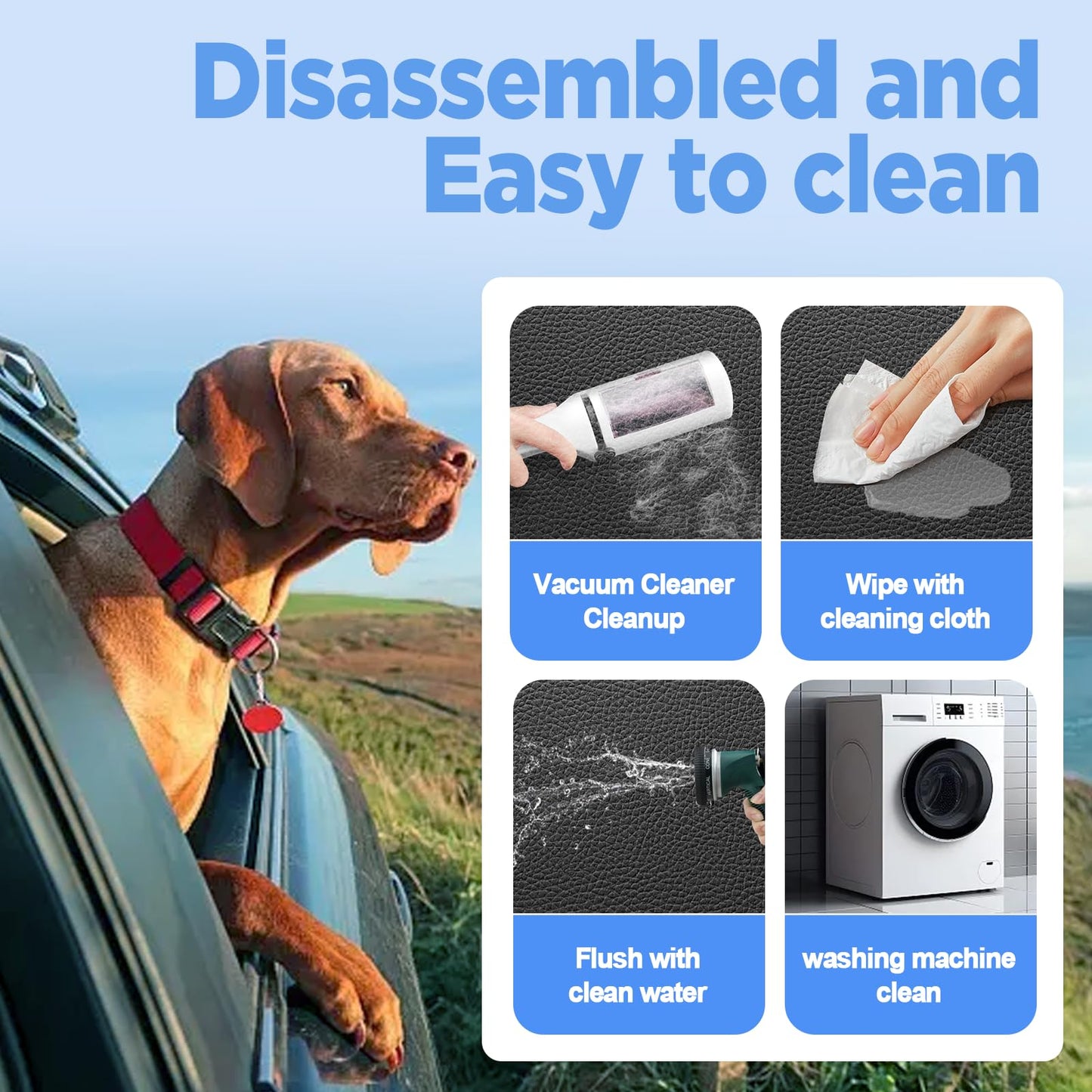 MYJAQI Back Seat Extender for Dogs, Waterproof Dog Car Seat Cover with Hard Bottom, Premium PU Leather, Anti-Scratch, Non-Slip, Easy to Clean, Supports Large Dogs Up to 400 lbs 🍁 All In One Marketplace Canada