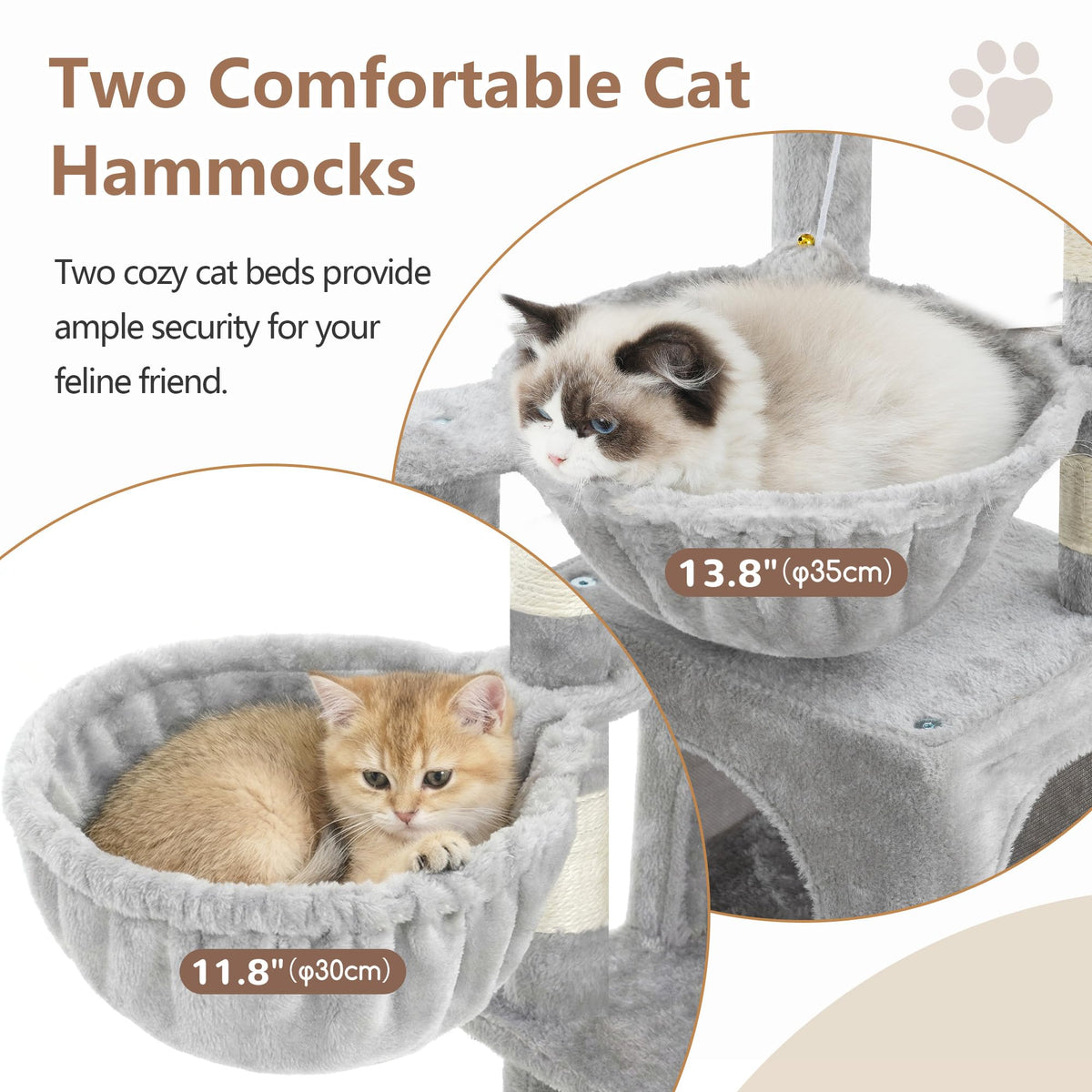 Gitelsnour Cat Tree, Cat Tower with condo, 2 Baskets, Large Platform, Scratch Board, Cat Scratching Posts for Indoor Cats, Light Gray GCT003SW 🍁 All In One Marketplace Canada