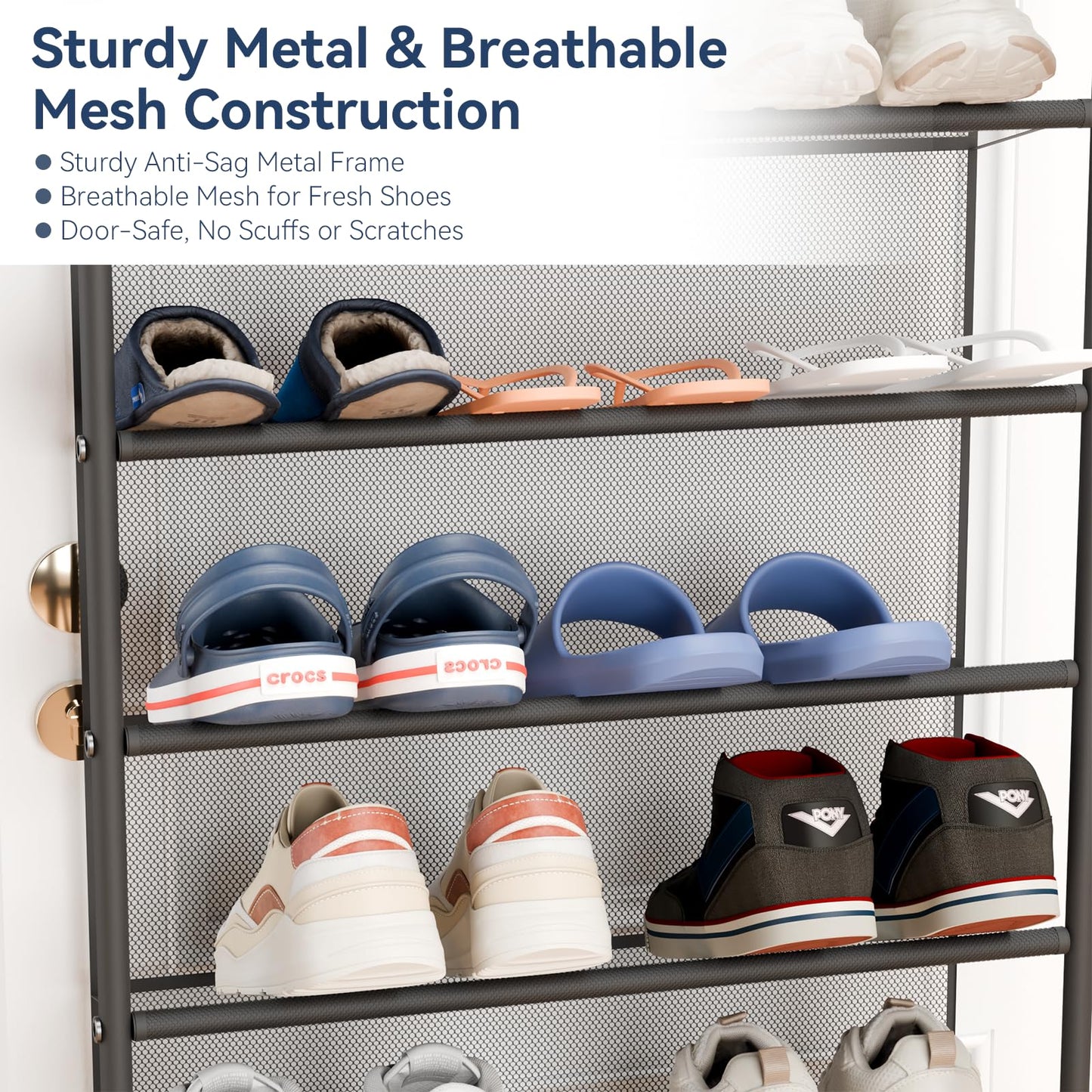 Whitmor 36 Pair Over-The-Door Rack-Gunmetal Gray Shoe Organizer 🍁 All In One Marketplace Canada