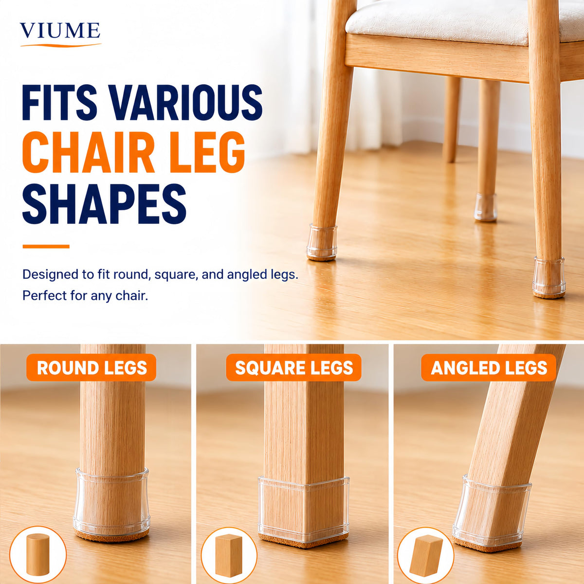 32 Pcs Chair Leg Floor Protectors for Hardwood Floors Silicone Covers to Protect Wood Tile Floors Felt Pads Furniture Leg Caps Anti-Scratch Reduce Noise (Fit:1.3"-2") 🍁 All In One Marketplace Canada