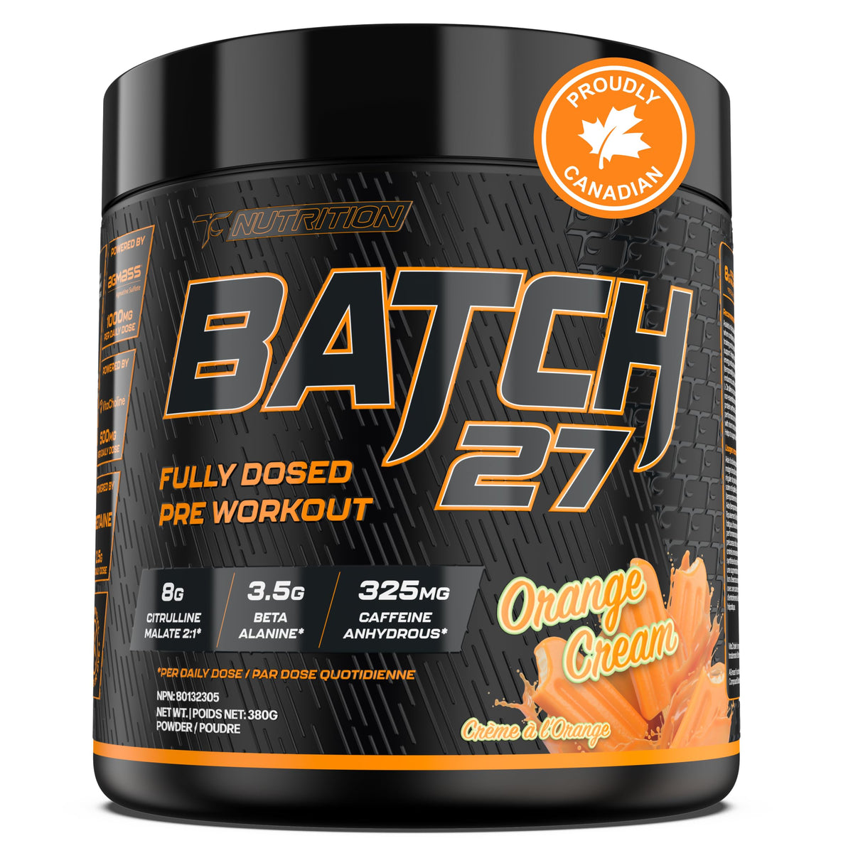Batch 27 Pre Workout Powder - Nitric Oxide Booster & Preworkout for Men and Women w/Citrulline, Beta Alanine, Caffeine for Enhanced Energy, Endurance, & Reduced Fatigue - 40 Servings, Orange Cream 🍁 All In One Marketplace Canada