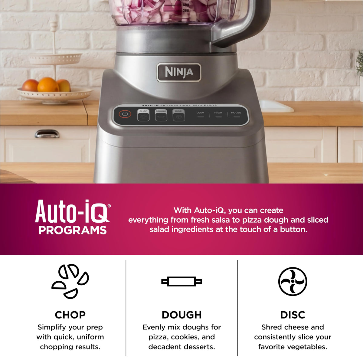 Ninja Professional Plus Food Processor 850-Watts With Auto-iQ Preset Programs Chop Puree Dough Slice Shred With a 9-Cup Capacity and a Silver Stainless Finish (BN600C) - Canadian Version 🍁 All In One Marketplace Canada