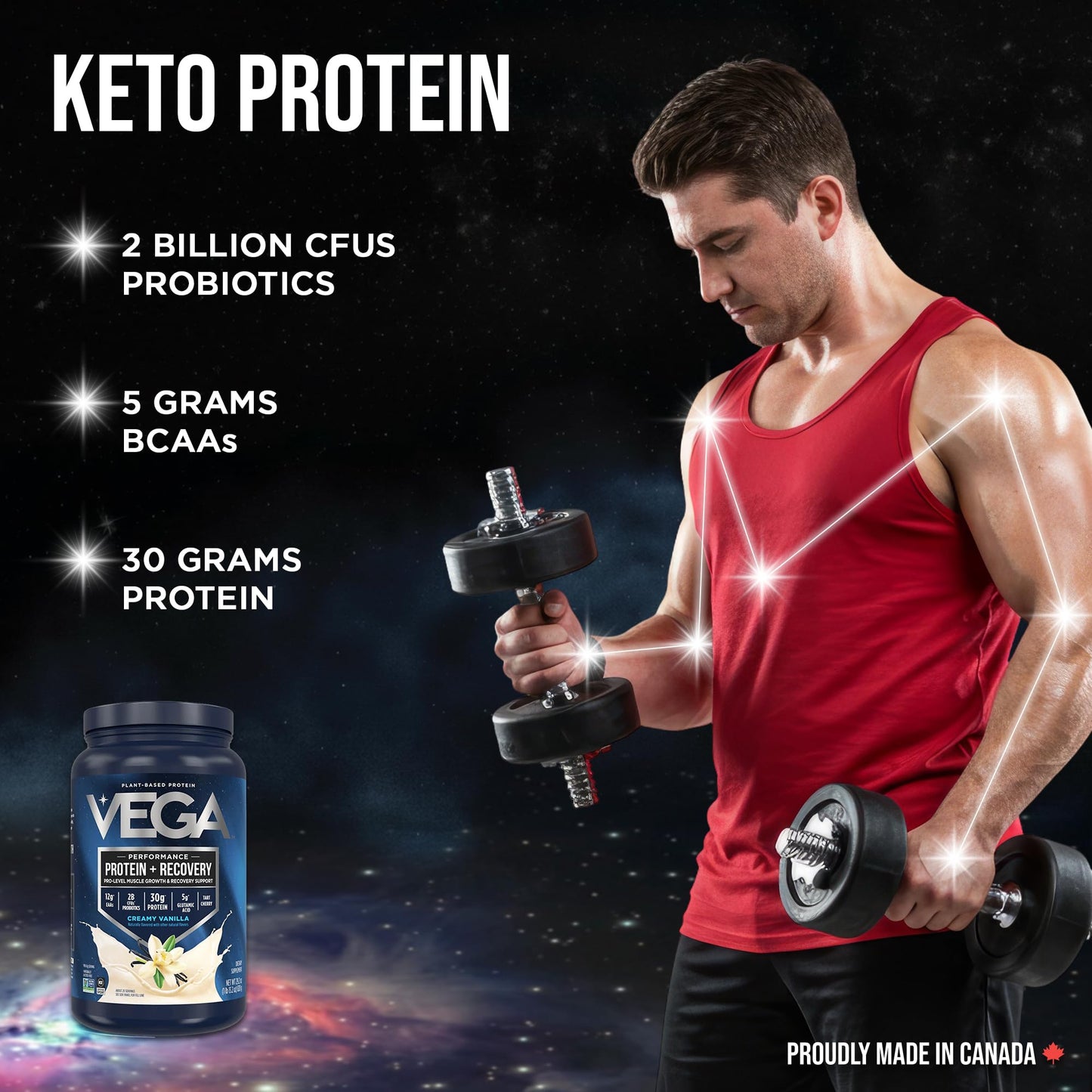 Vega Protein + Recovery, Vanilla – 30g Vegan Protein, Dairy & Gluten Free, Probiotics, NSF Certified, 830 g (20 Servings) 🍁 All In One Marketplace Canada