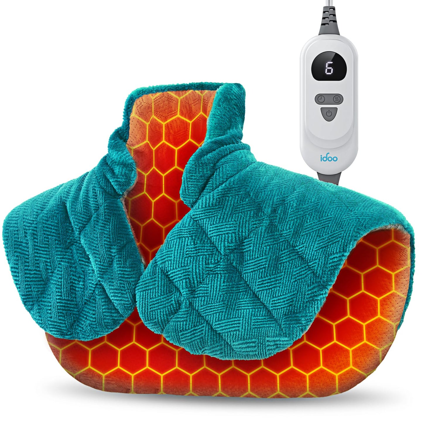 iDOO Graphene Heat Wrap Electric Pad for Neck Shoulder, Fathers Day Gift Ideas for Women Mom Her, Portable Weighted Heated 19"X24" (Blue) 🍁 All In One Marketplace Canada