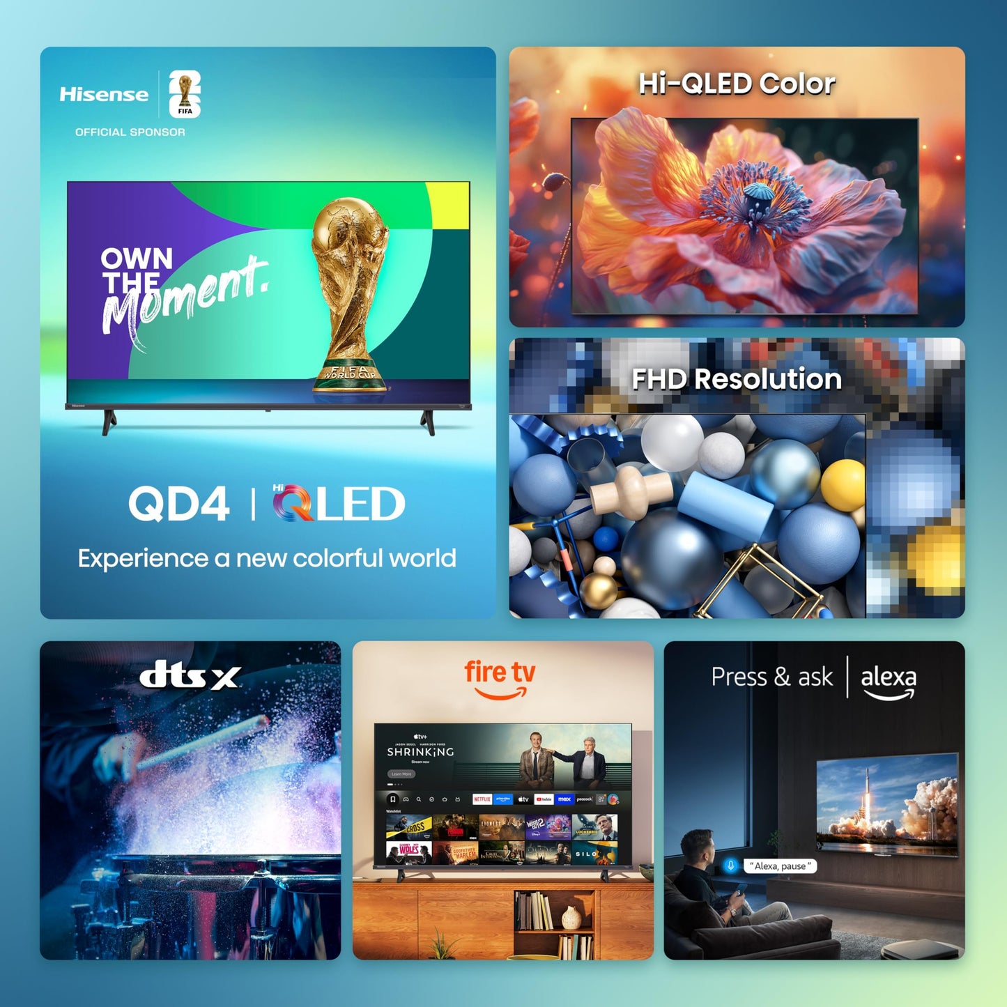 Hisense 40QD4SF - 40" Hi-QLED HD Smart Fire TV, Hi-QLED Color, Dolby Audio, Compatible with Alexa, Full Array LED, Slim Bezel Design (2026 Model) 🍁 All In One Marketplace Canada