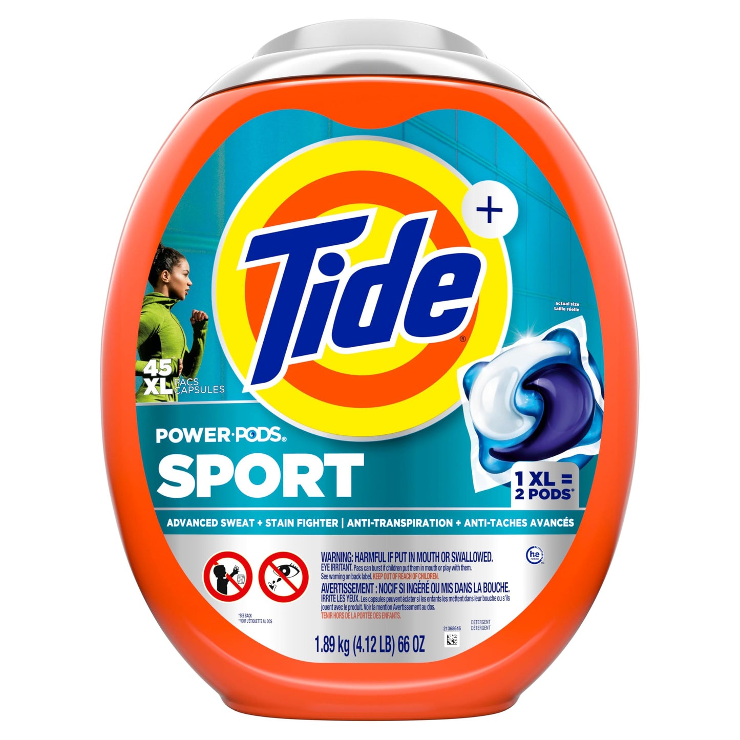 Tide Power Pods Laundry Detergent Pacs with Febreze Sport, Febreze Freshness with Sport Odor Defense, 2.06 kg, 45 Count 🍁 All In One Marketplace Canada
